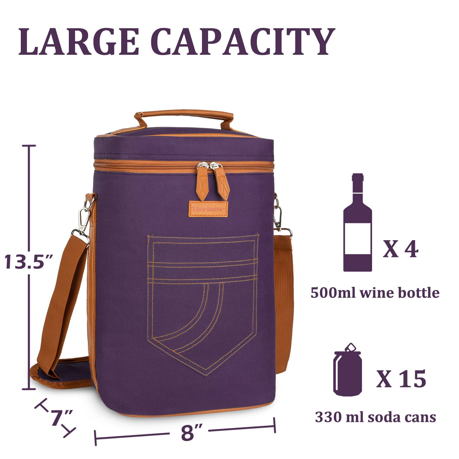 Purple 4 Bottle Wine Bag