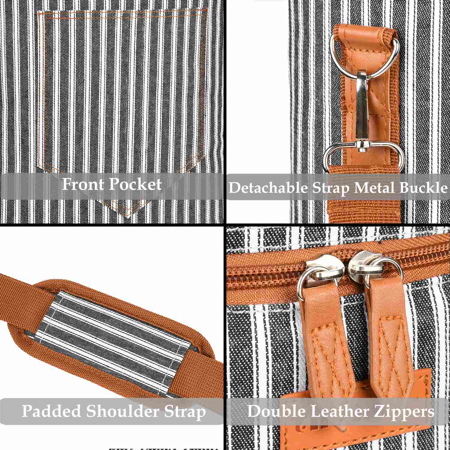 Black Stripe 4 Bottle Wine Bag