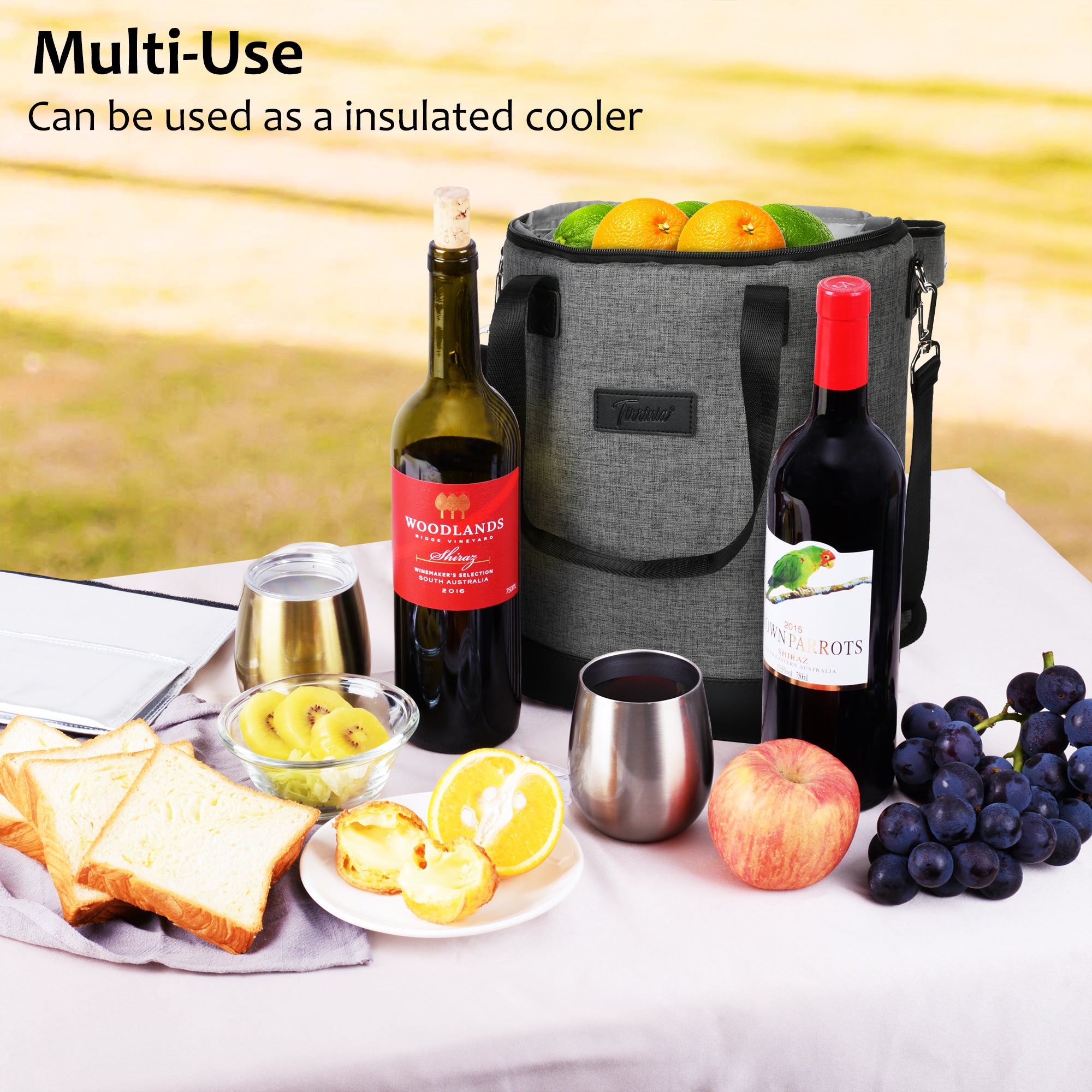 Grey 6 Bottle Wine Cooler Carrier