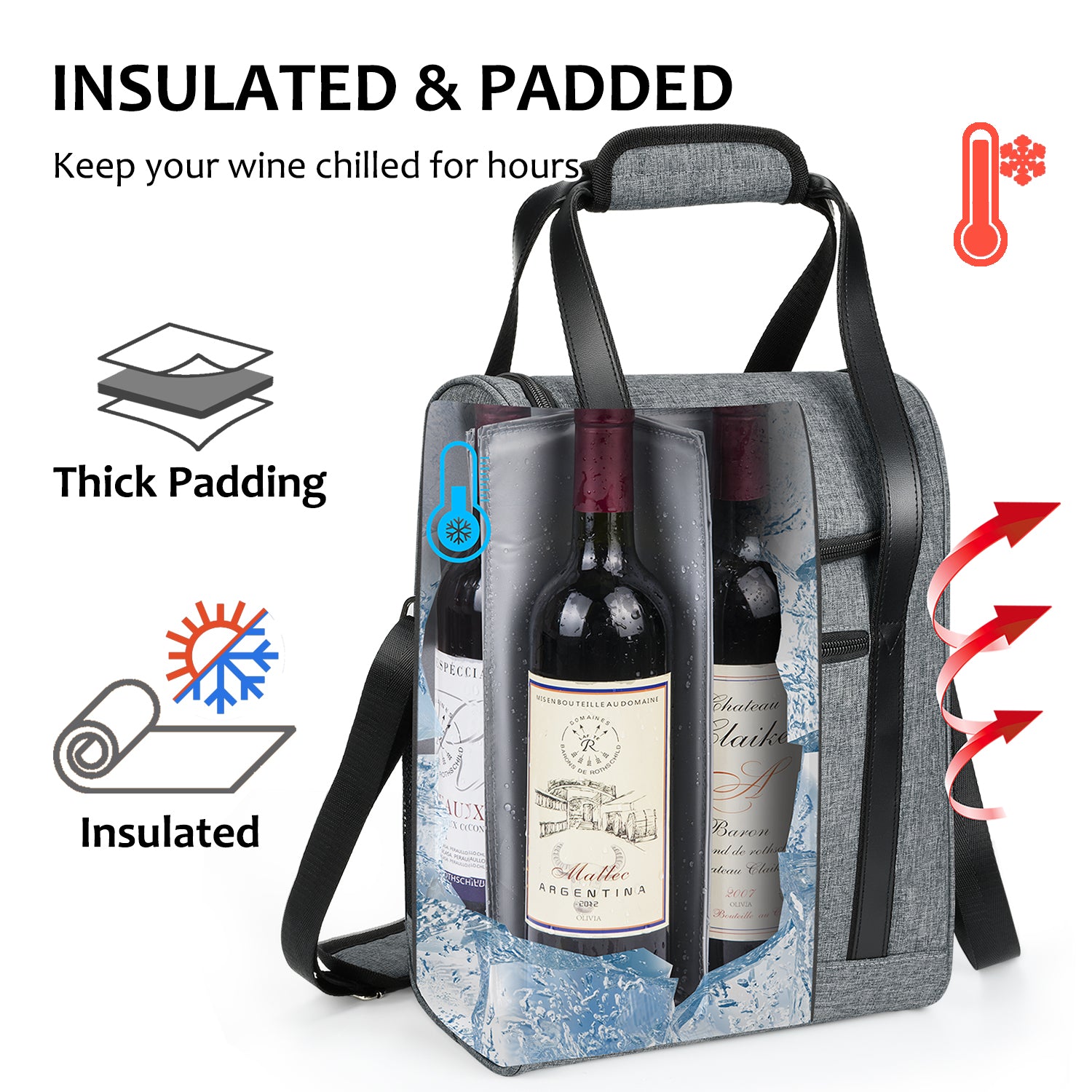 Grey 6 Bottle Wine Purse Cooler