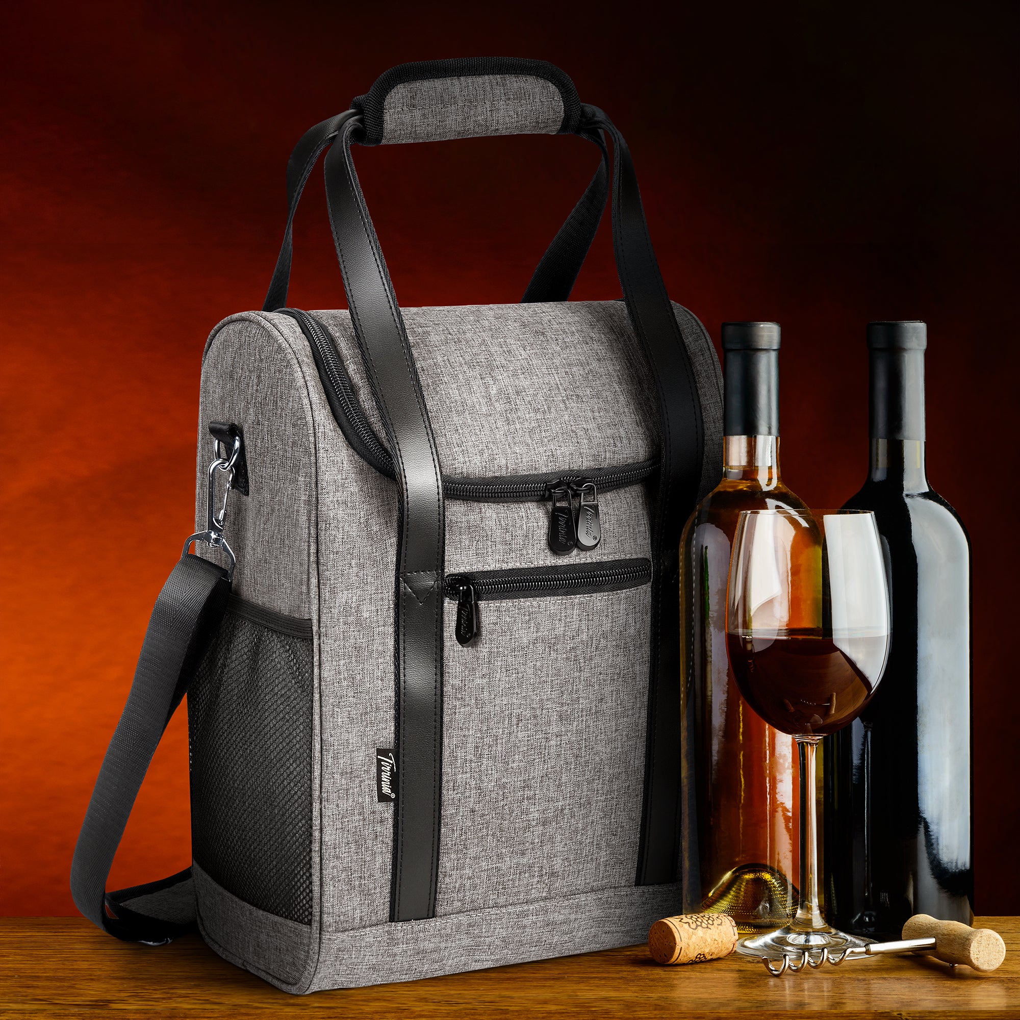 Grey 6 Bottle Wine Purse Cooler