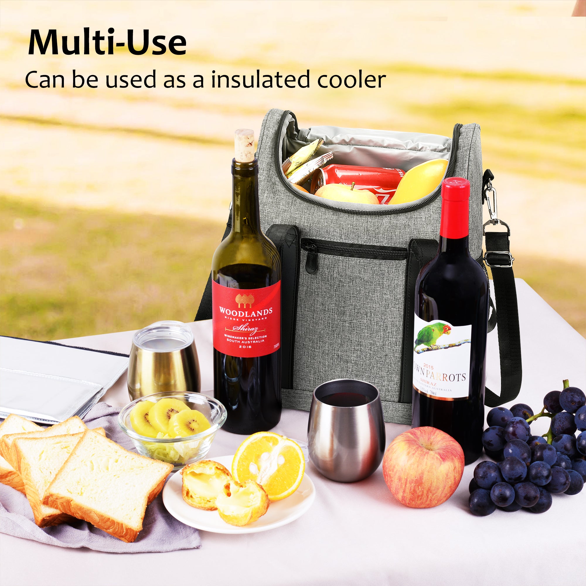 Grey 6 Bottle Wine Purse Cooler
