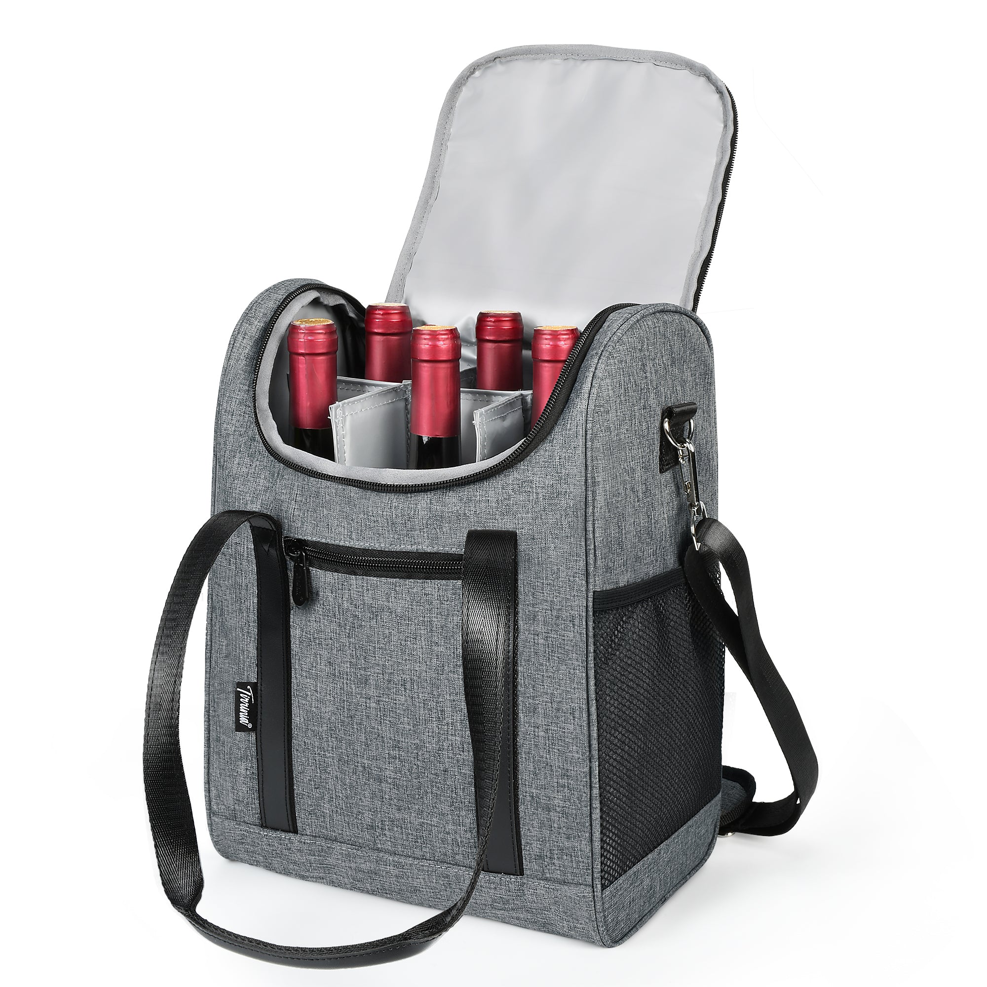 Grey 6 Bottle Wine Purse Cooler