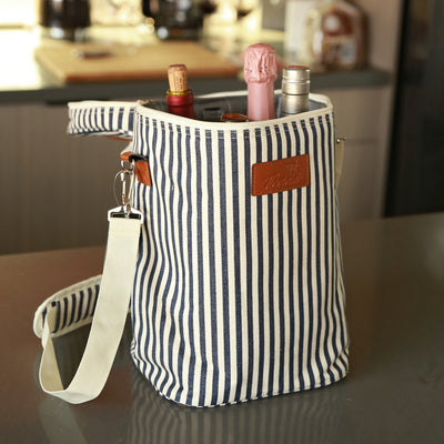 Stripe 4 Bottle Wine Cooler Tote