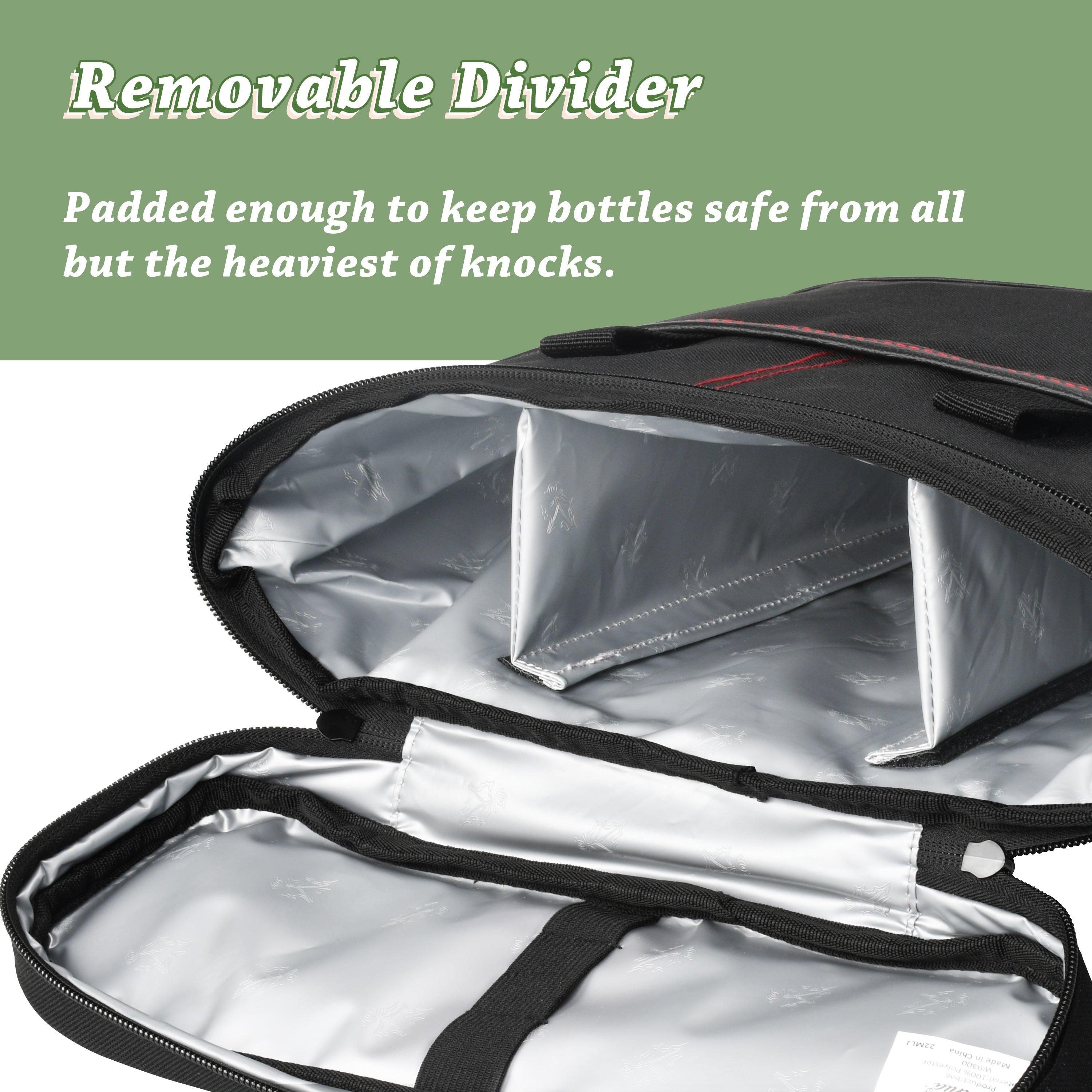 Black 3 Bottle Wine Carrier with Corkscrew