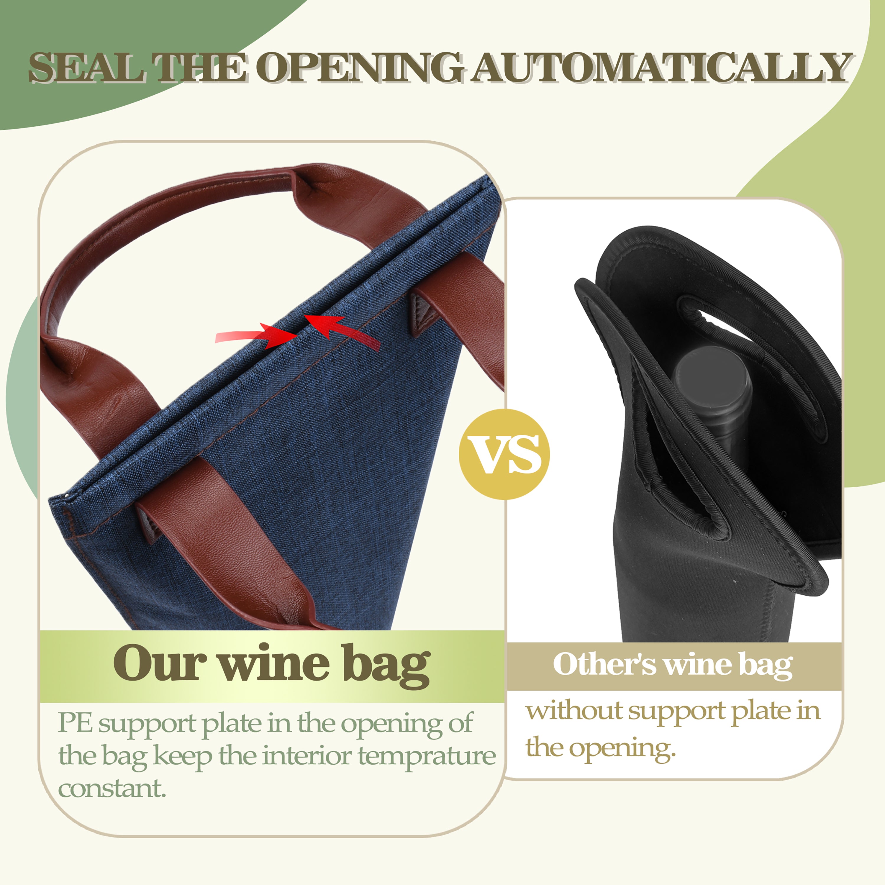 Blue Single Bottle Wine Bag