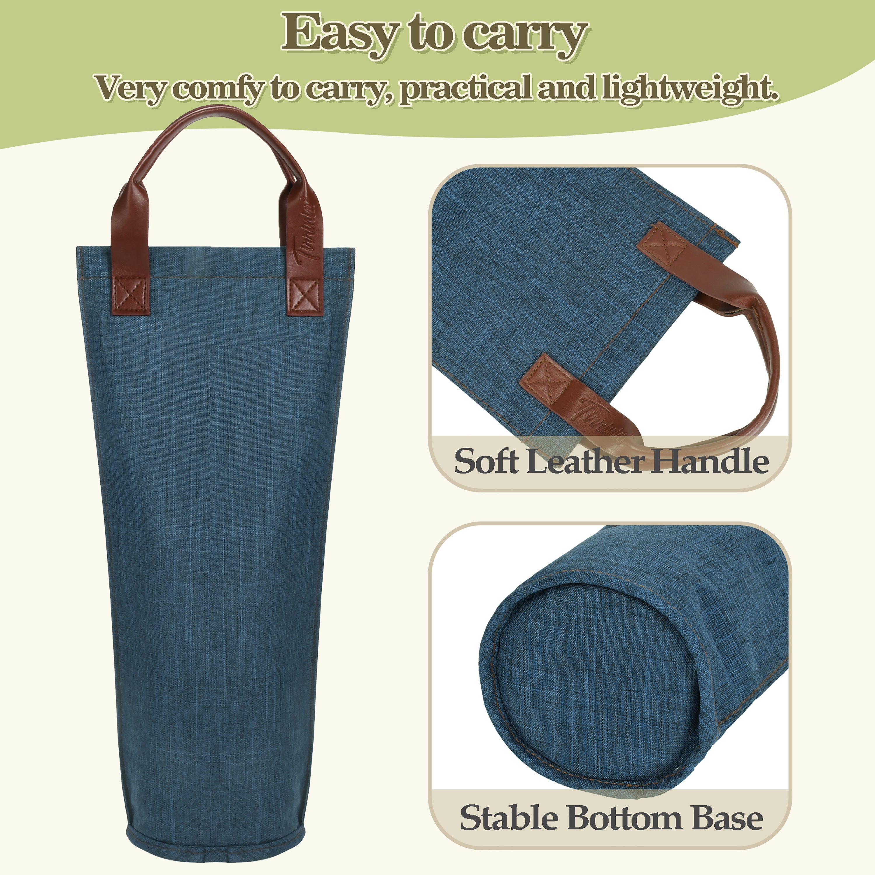 Blue Single Bottle Wine Bag