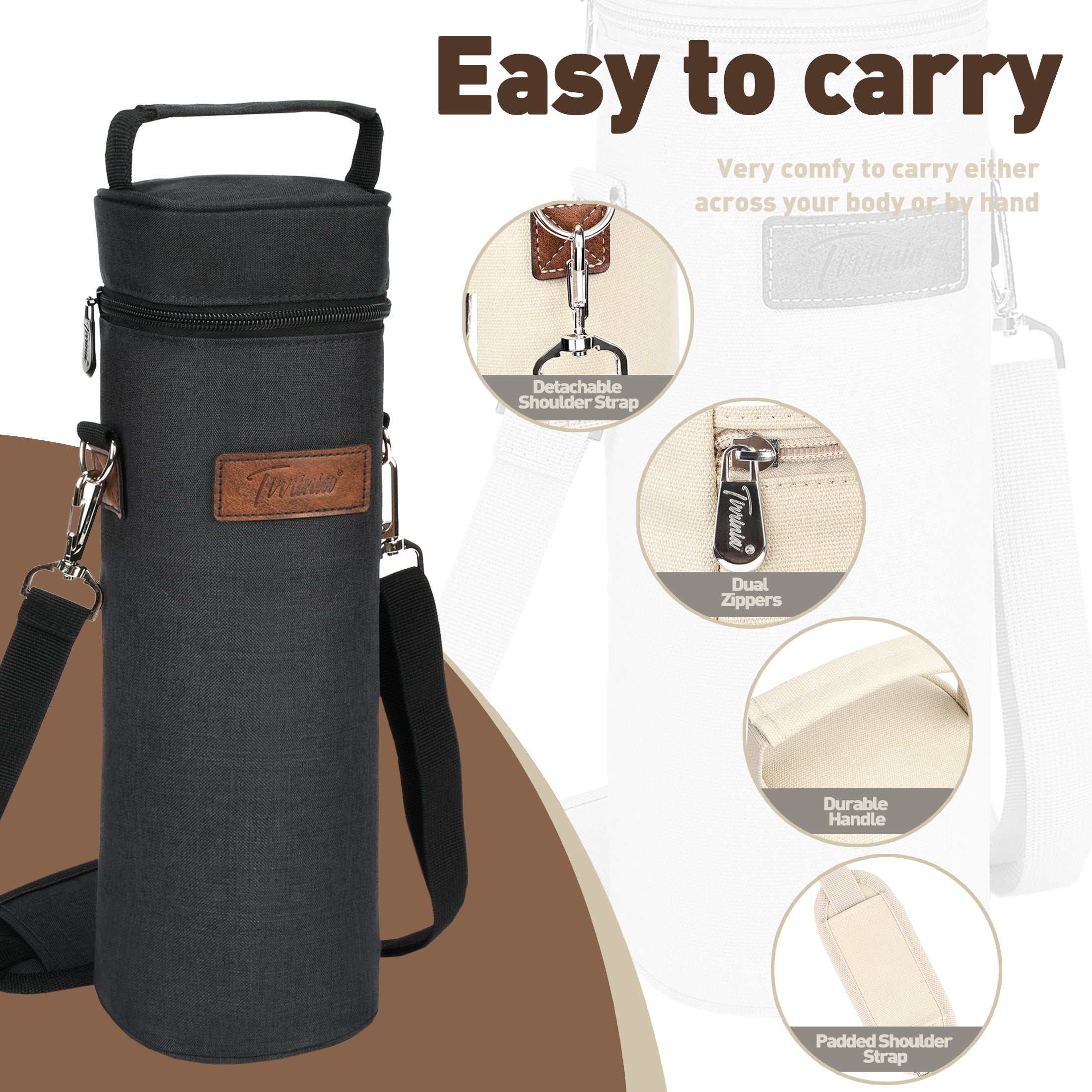 Black Single Bottle Wine Carrier