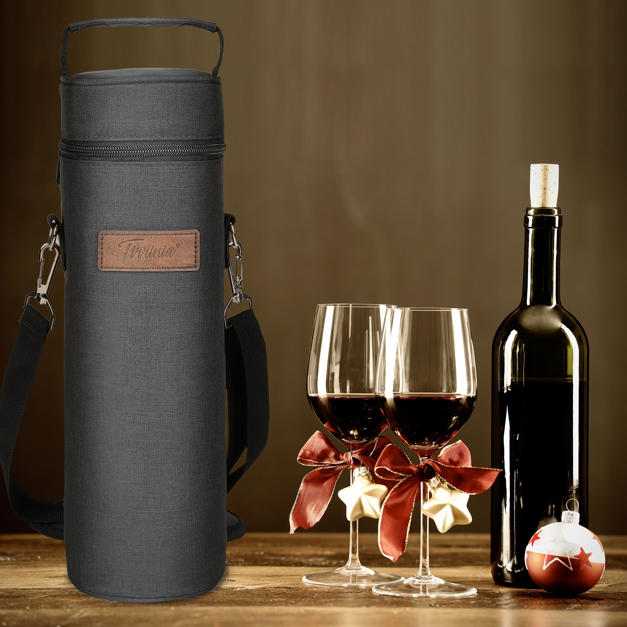 Black Single Bottle Wine Carrier