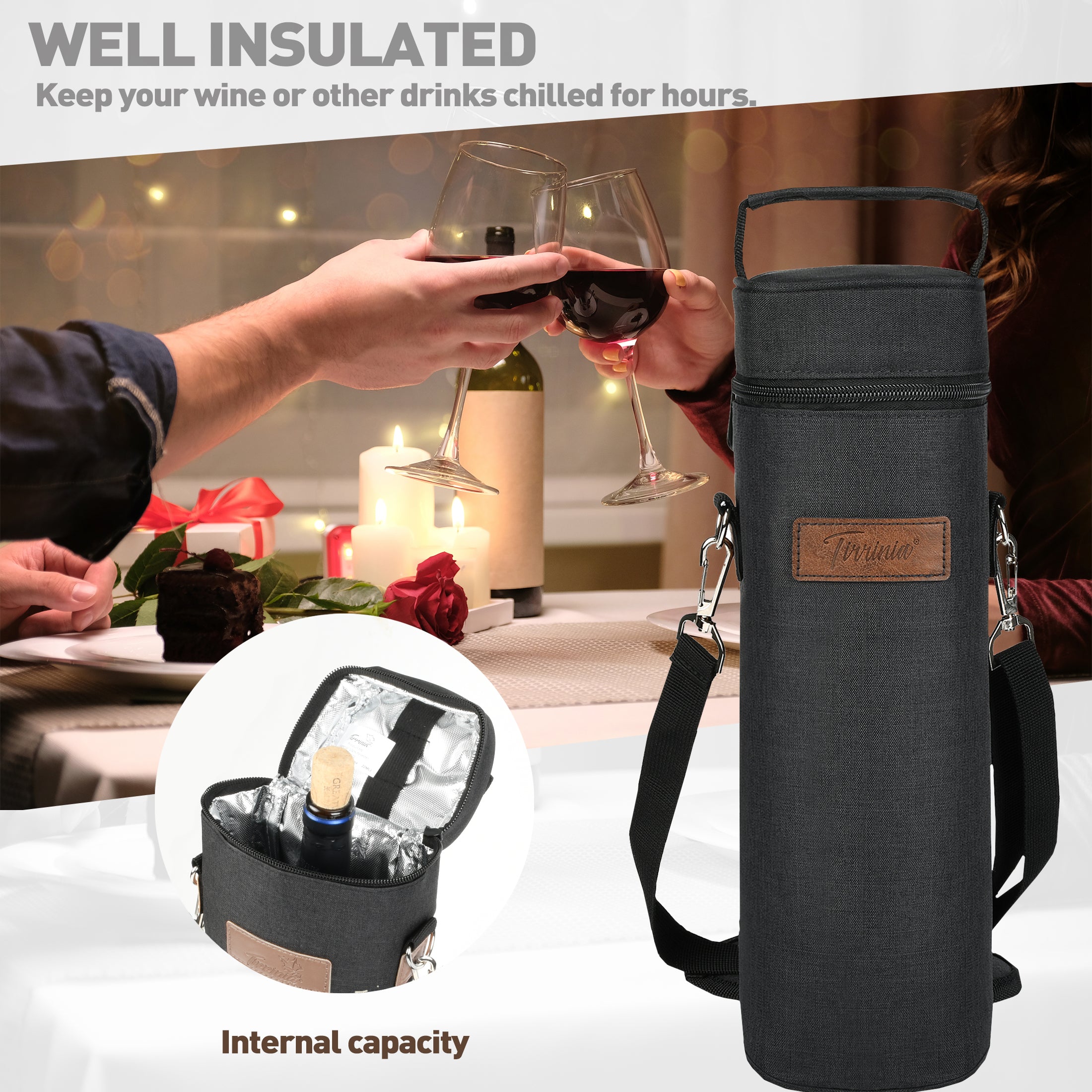 Black Single Bottle Wine Carrier