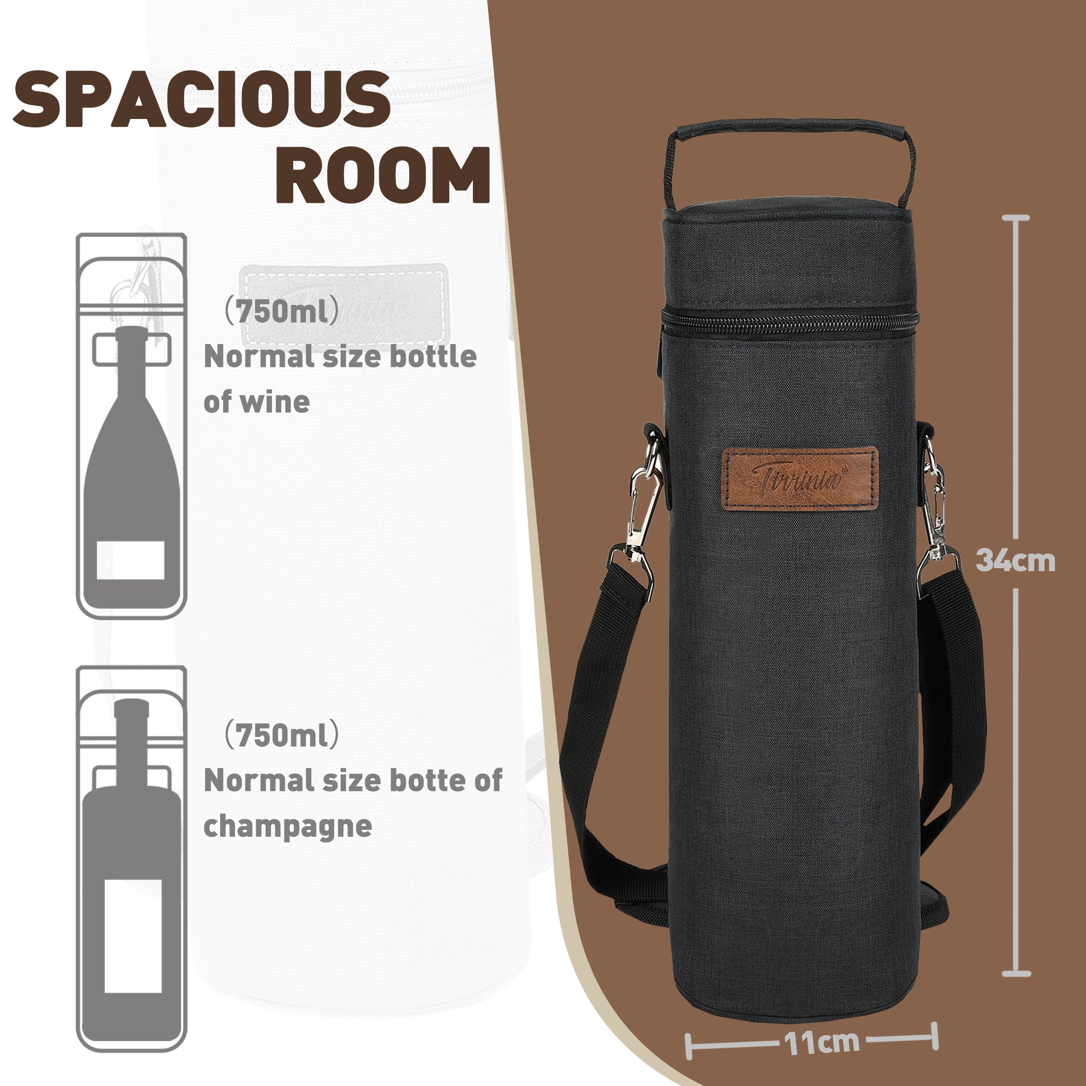 Black Single Bottle Wine Carrier