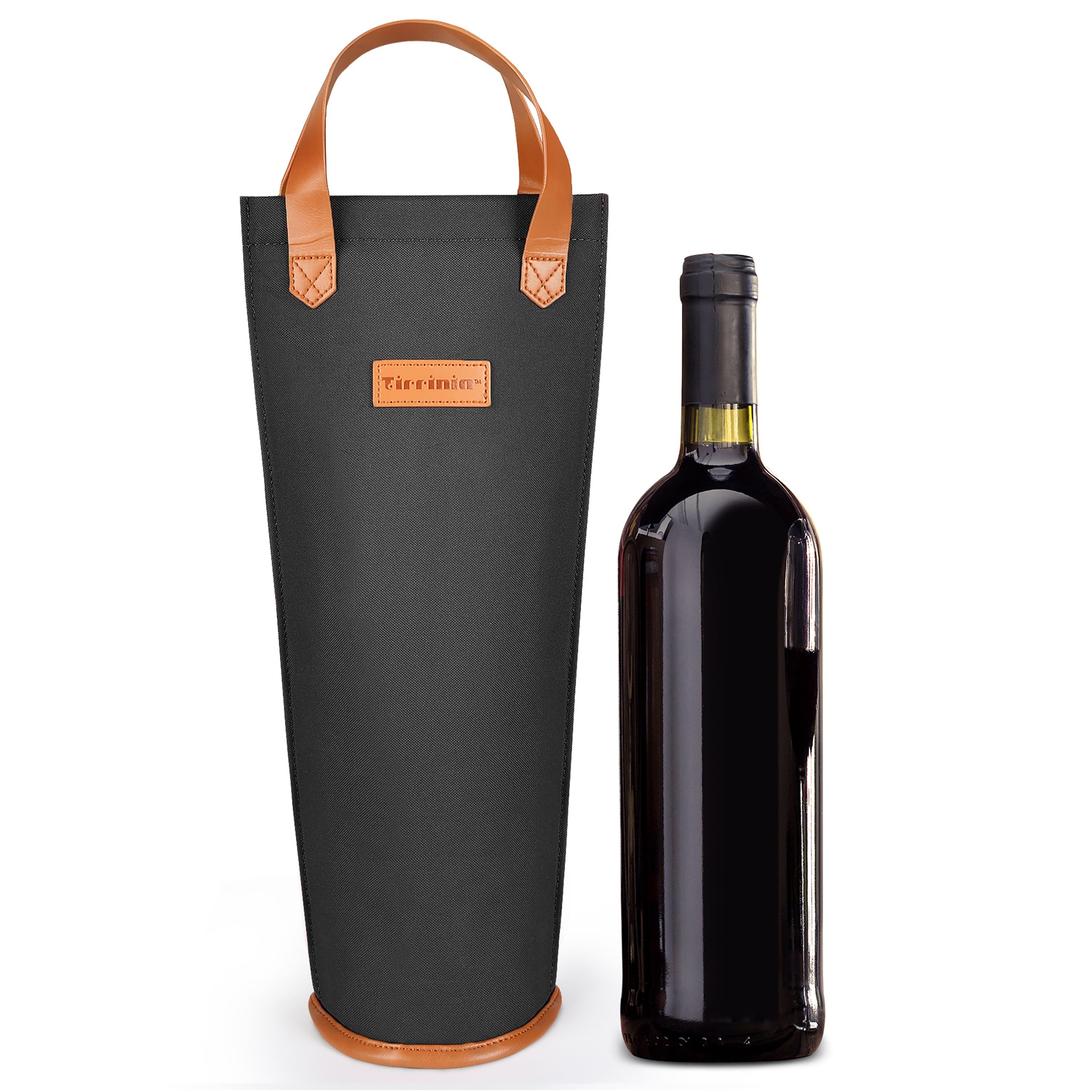 Black Single Bottle Wine Tote Bag