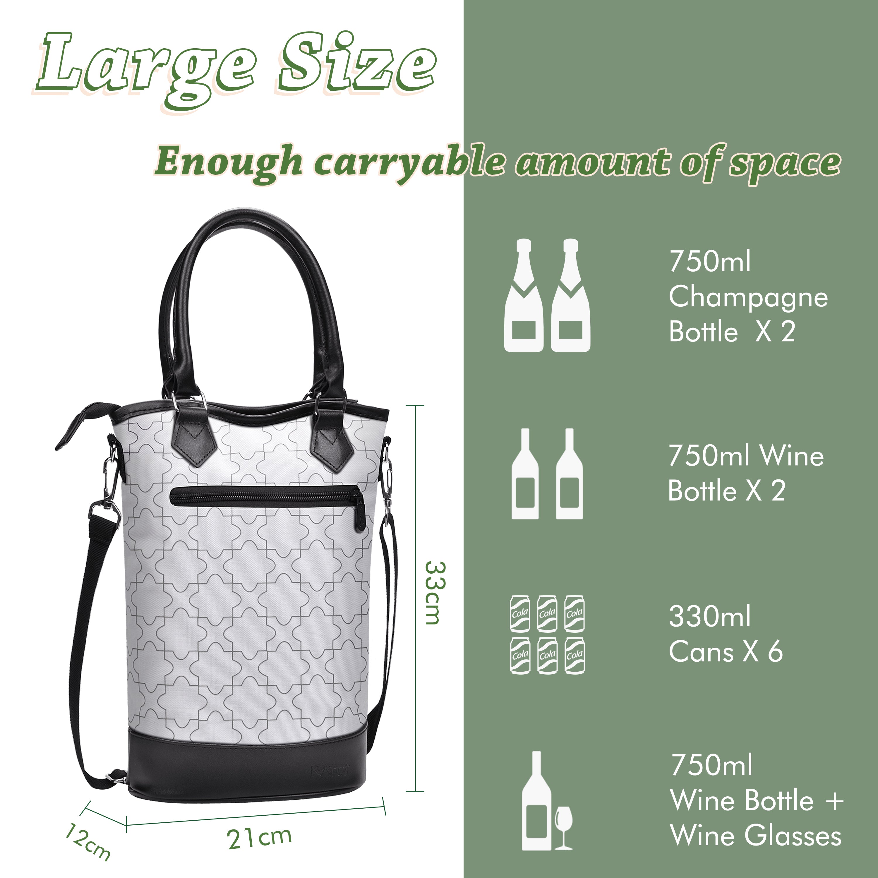 White 2 Bottle Wine Gift Tote