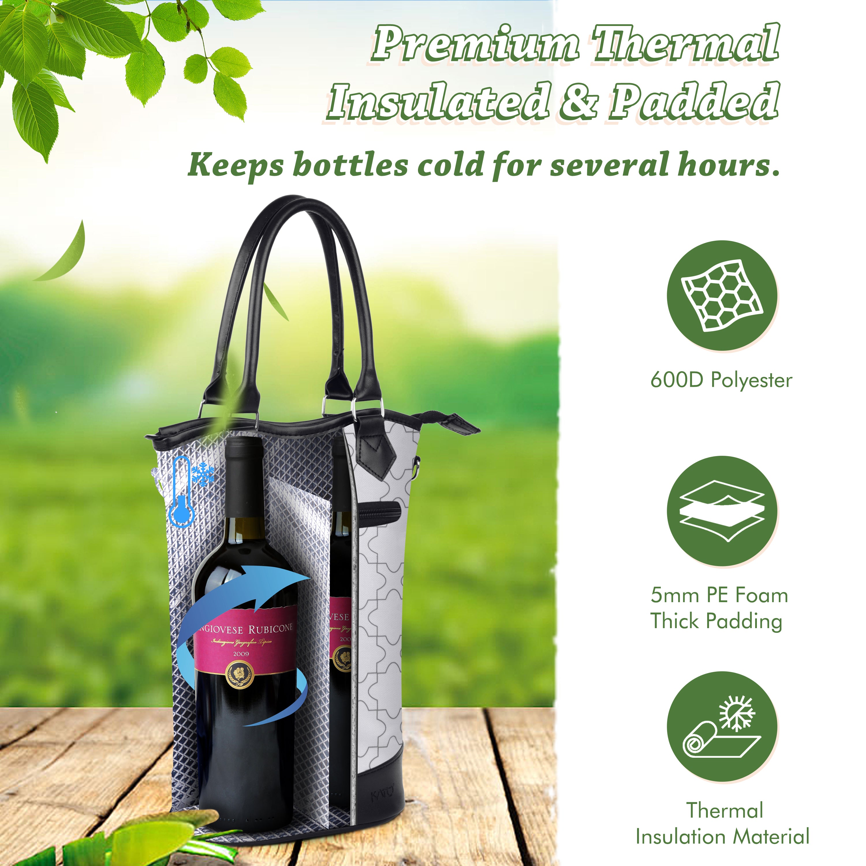 White 2 Bottle Wine Gift Tote