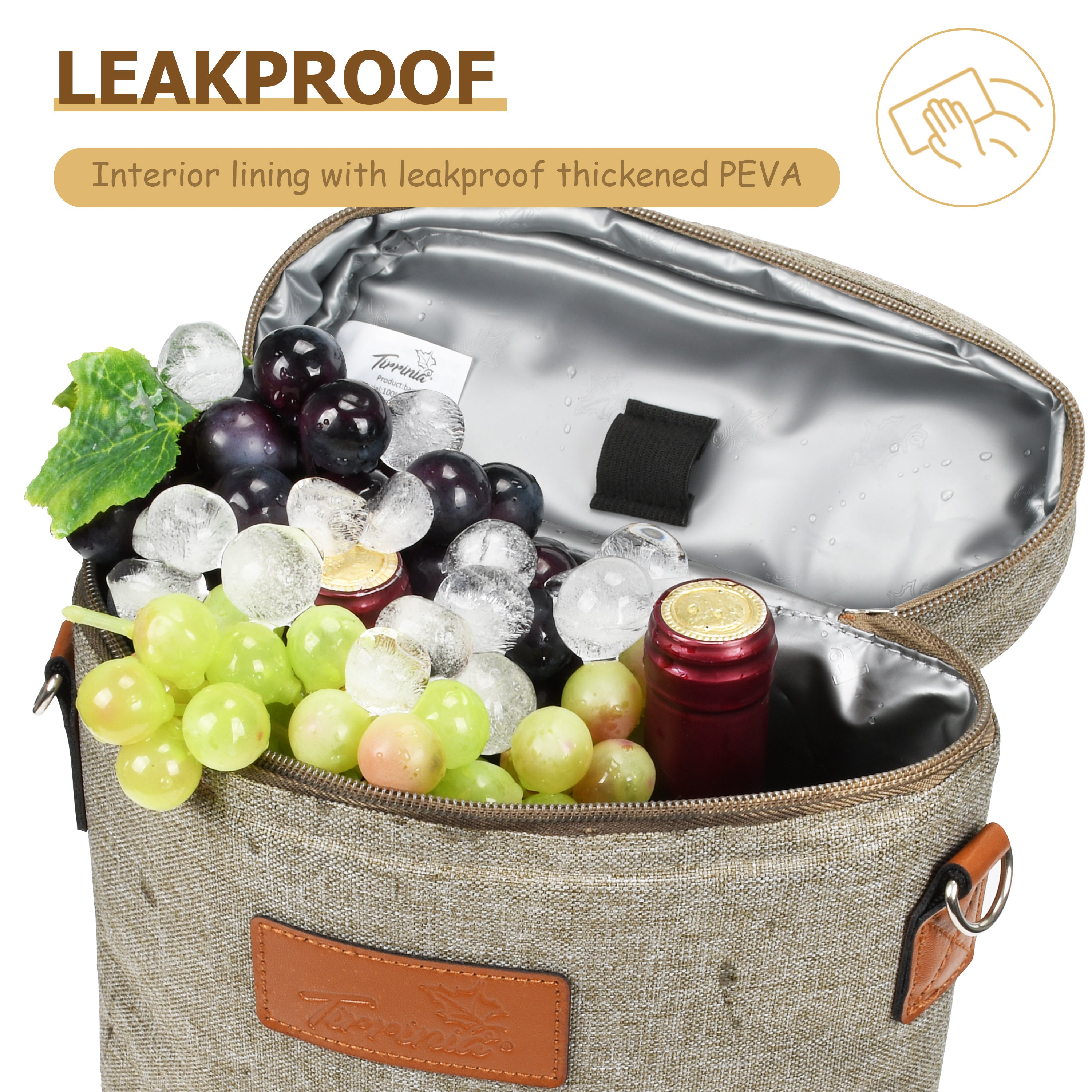 Khaki 2 Bottle Wine Carrier