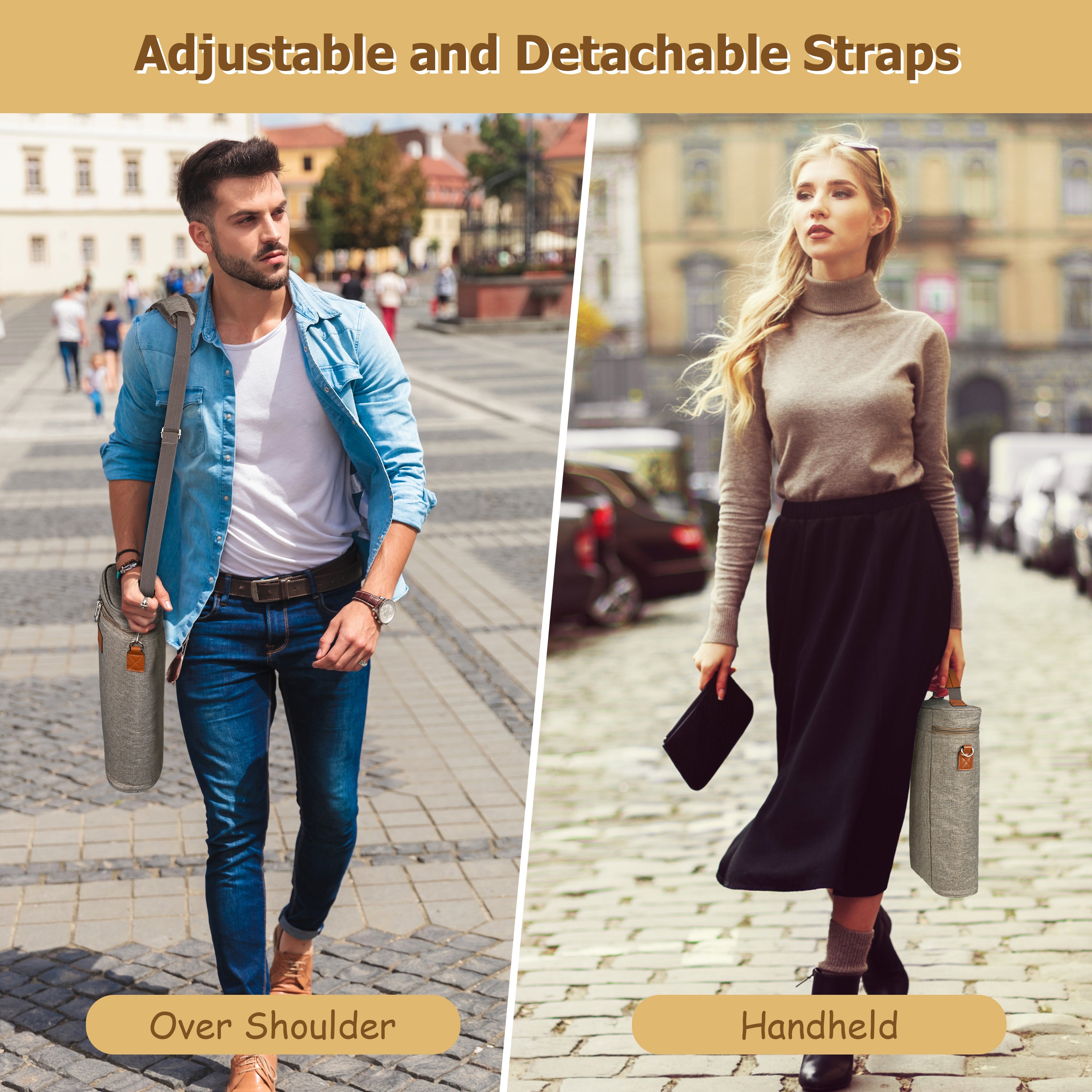 Khaki 2 Bottle Wine Carrier