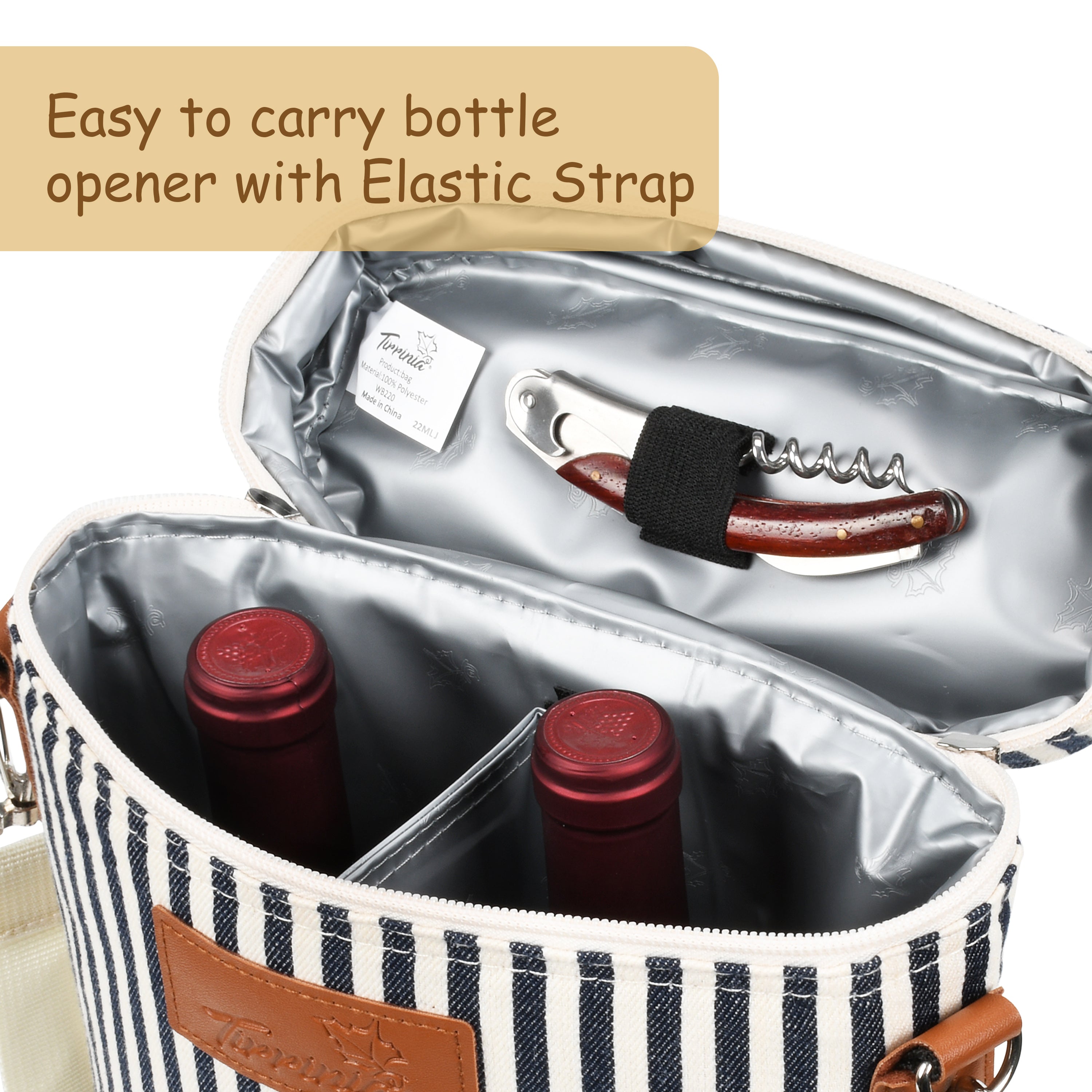 Stripe 2 Bottle Wine Carrier