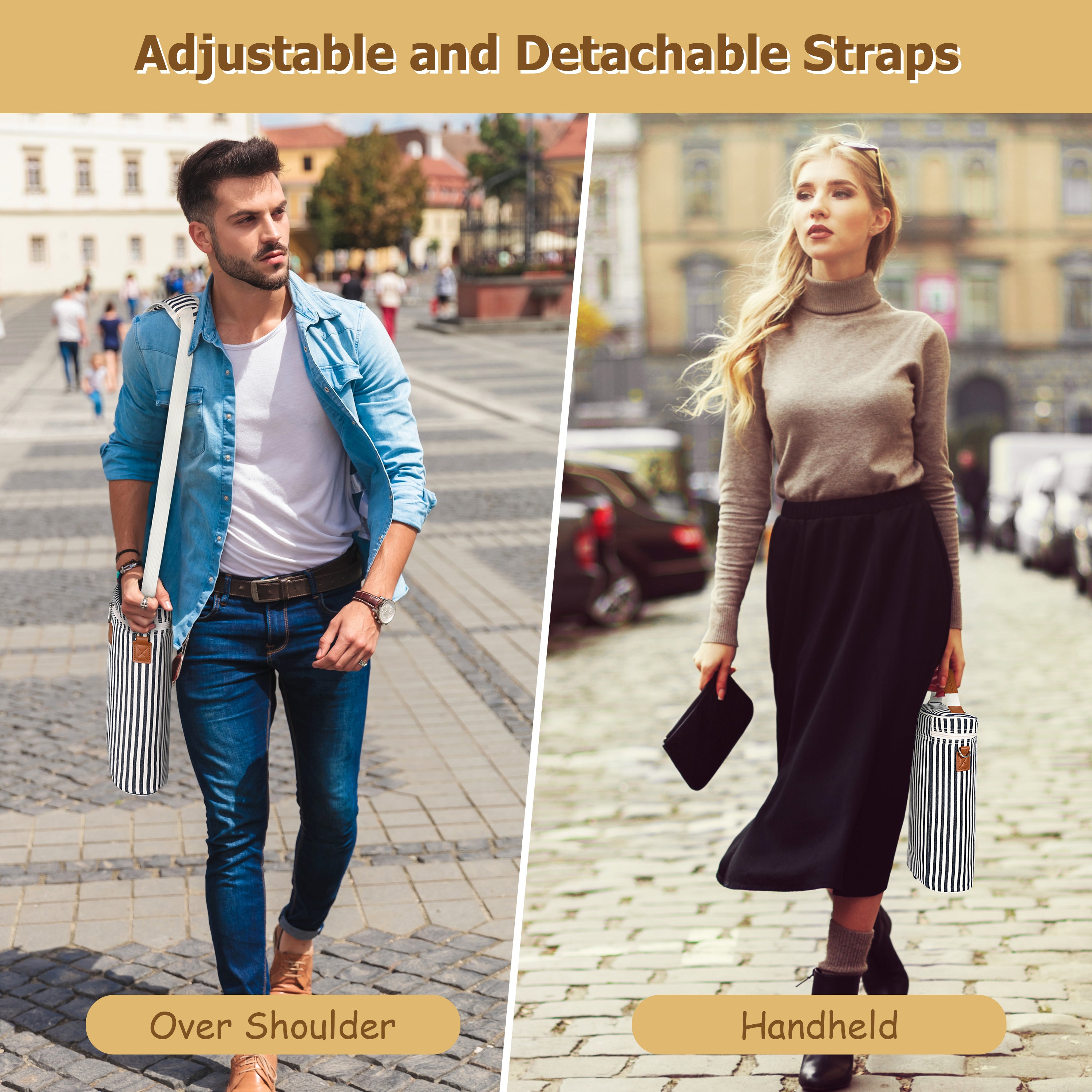 Stripe 2 Bottle Wine Carrier