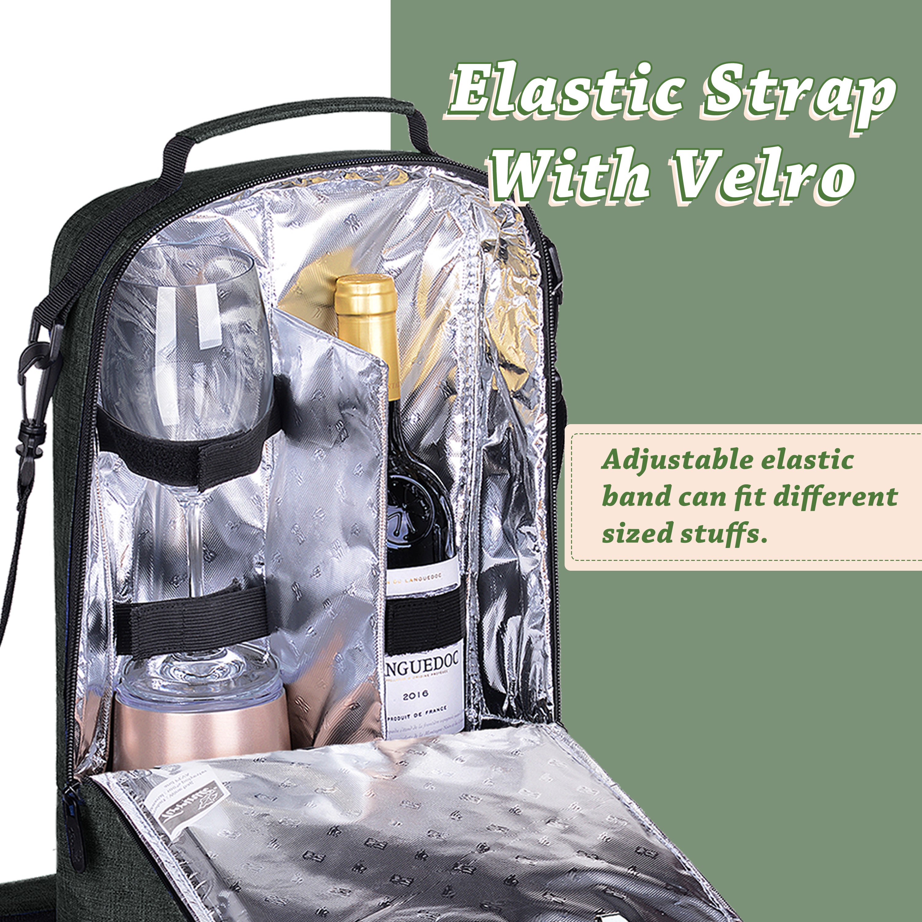 Charcoal 2 Bottle Wine Cooler Bag