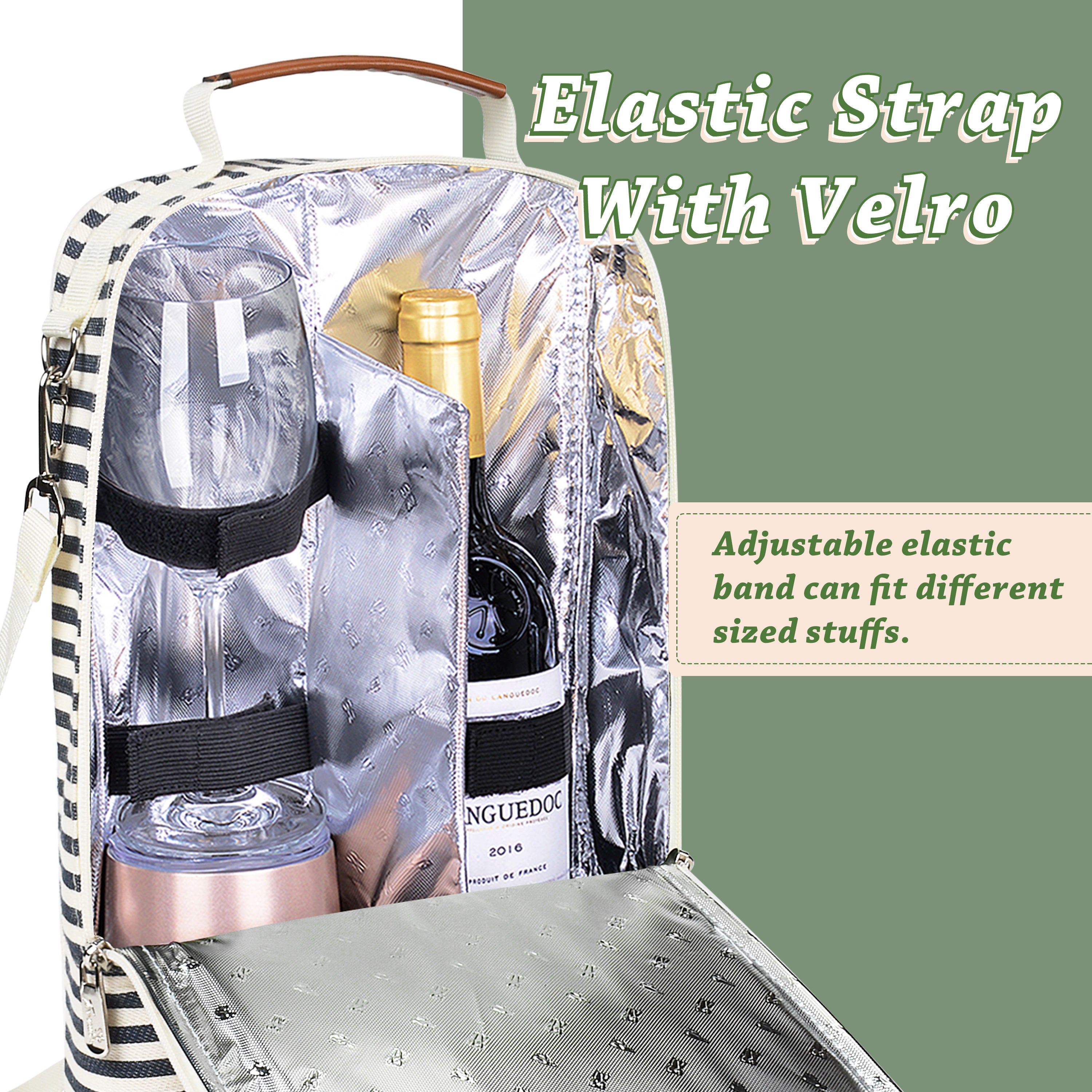 Blue Stripe 2 Bottle Wine Cooler Bag