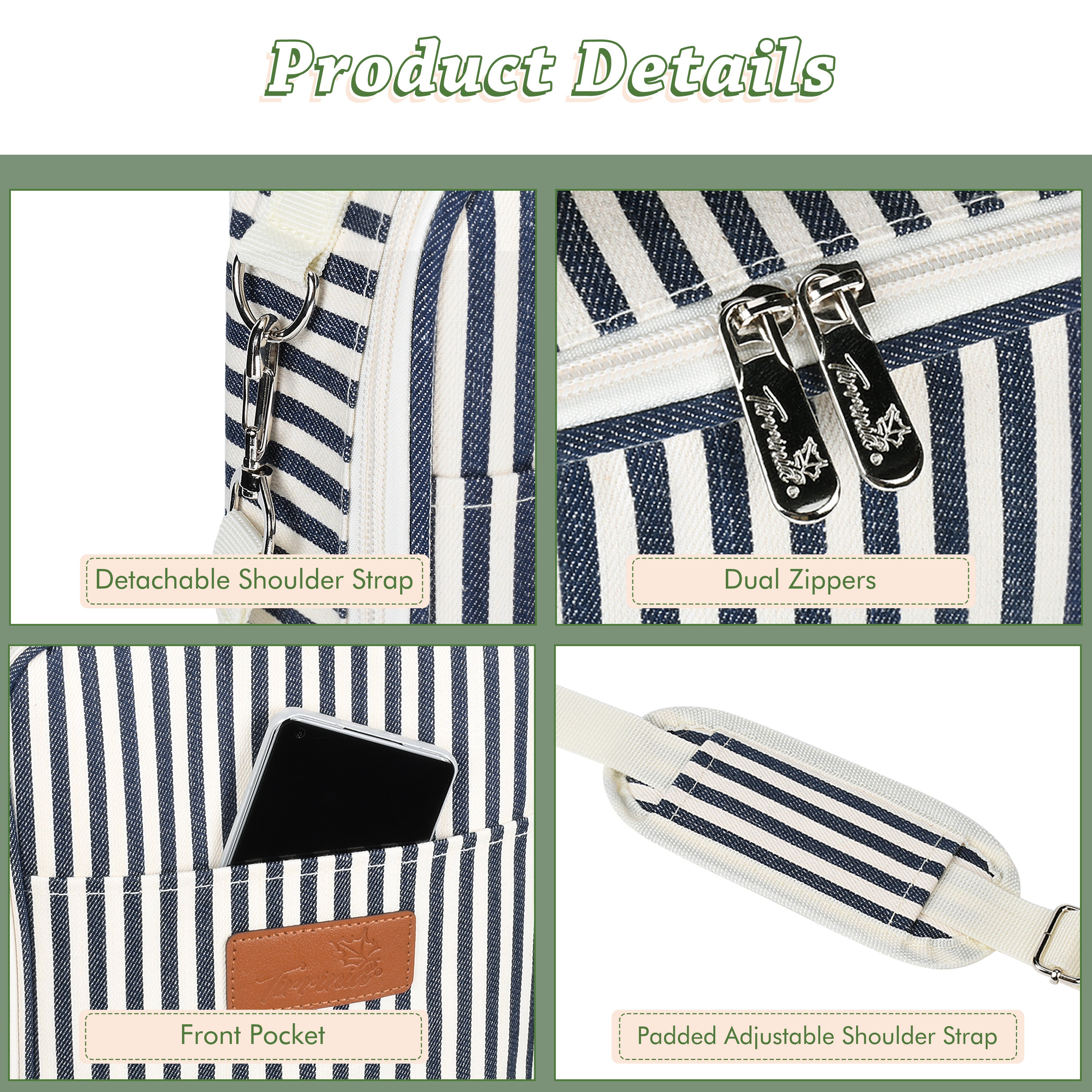 Blue Stripe 2 Bottle Wine Cooler Bag