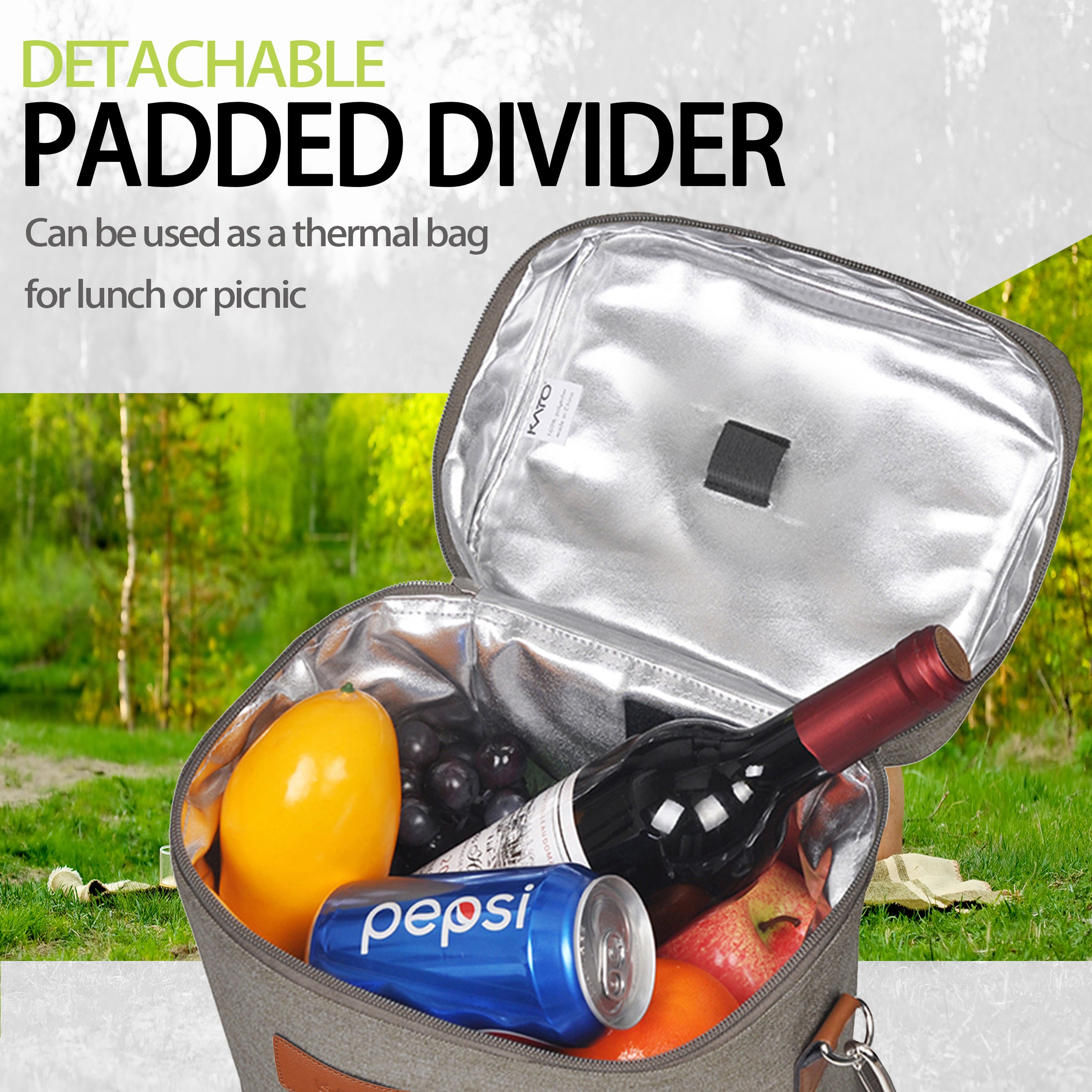 Grey 4 Bottle Wine Cooler Tote