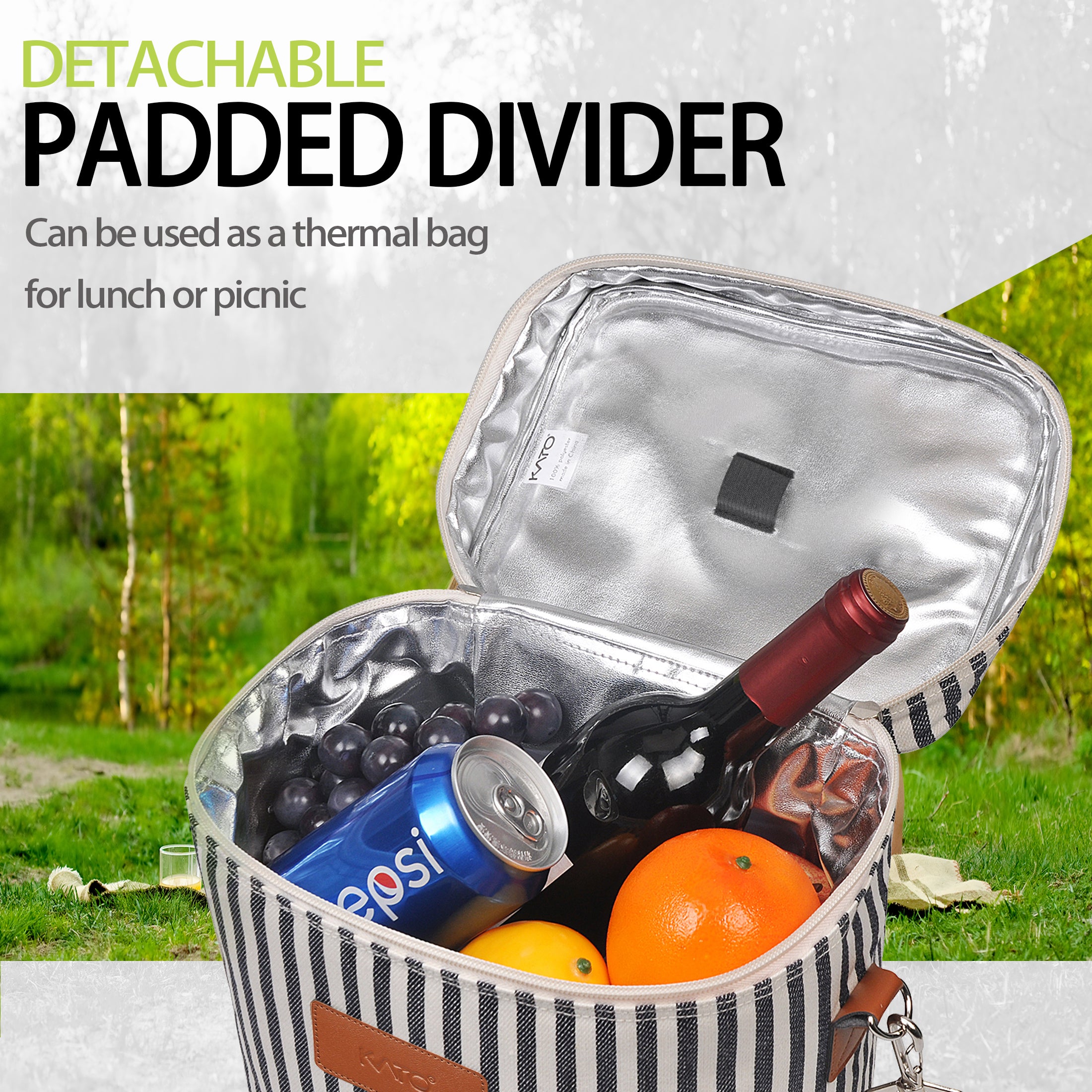 Stripe 4 Bottle Wine Cooler Tote