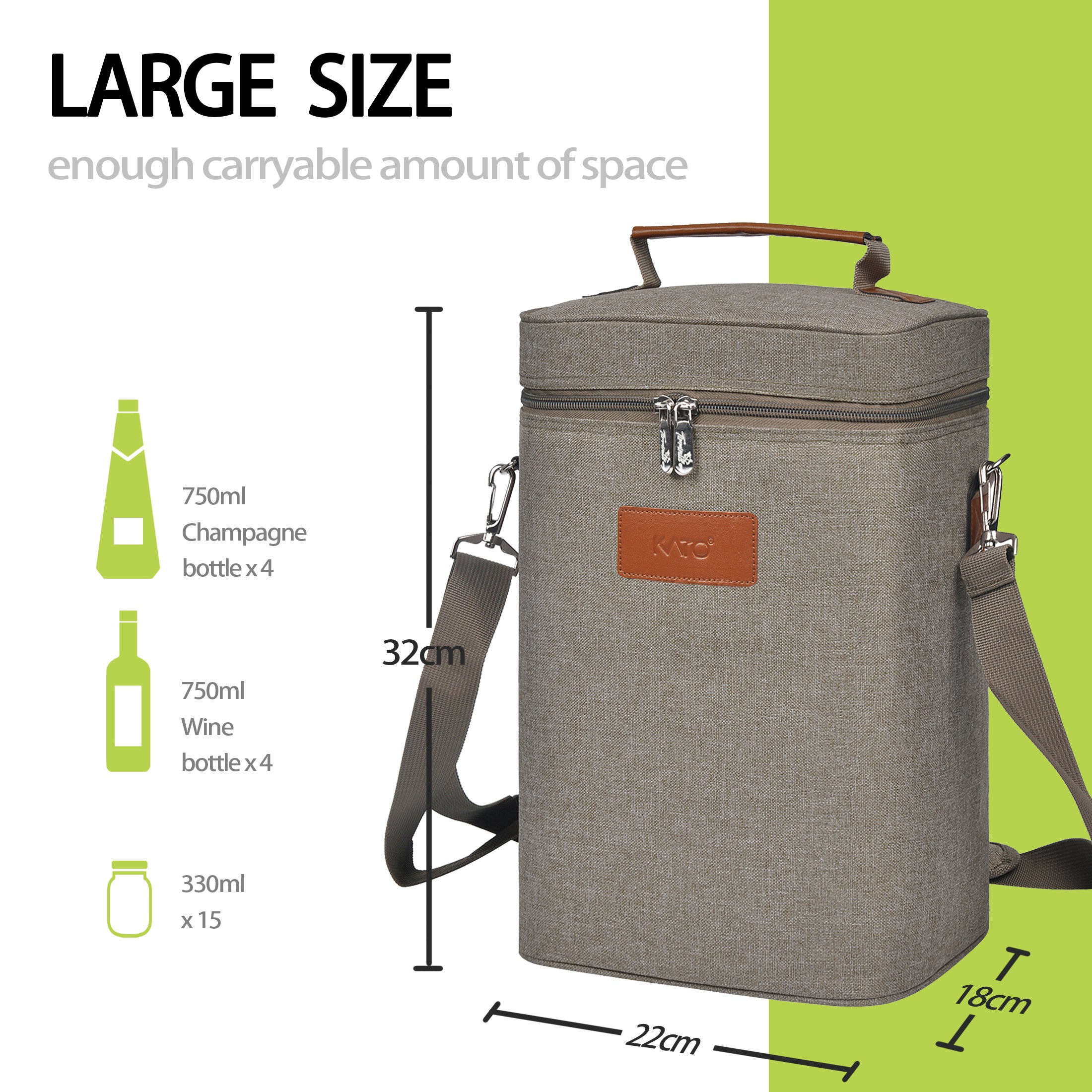 Grey 4 Bottle Wine Cooler Tote