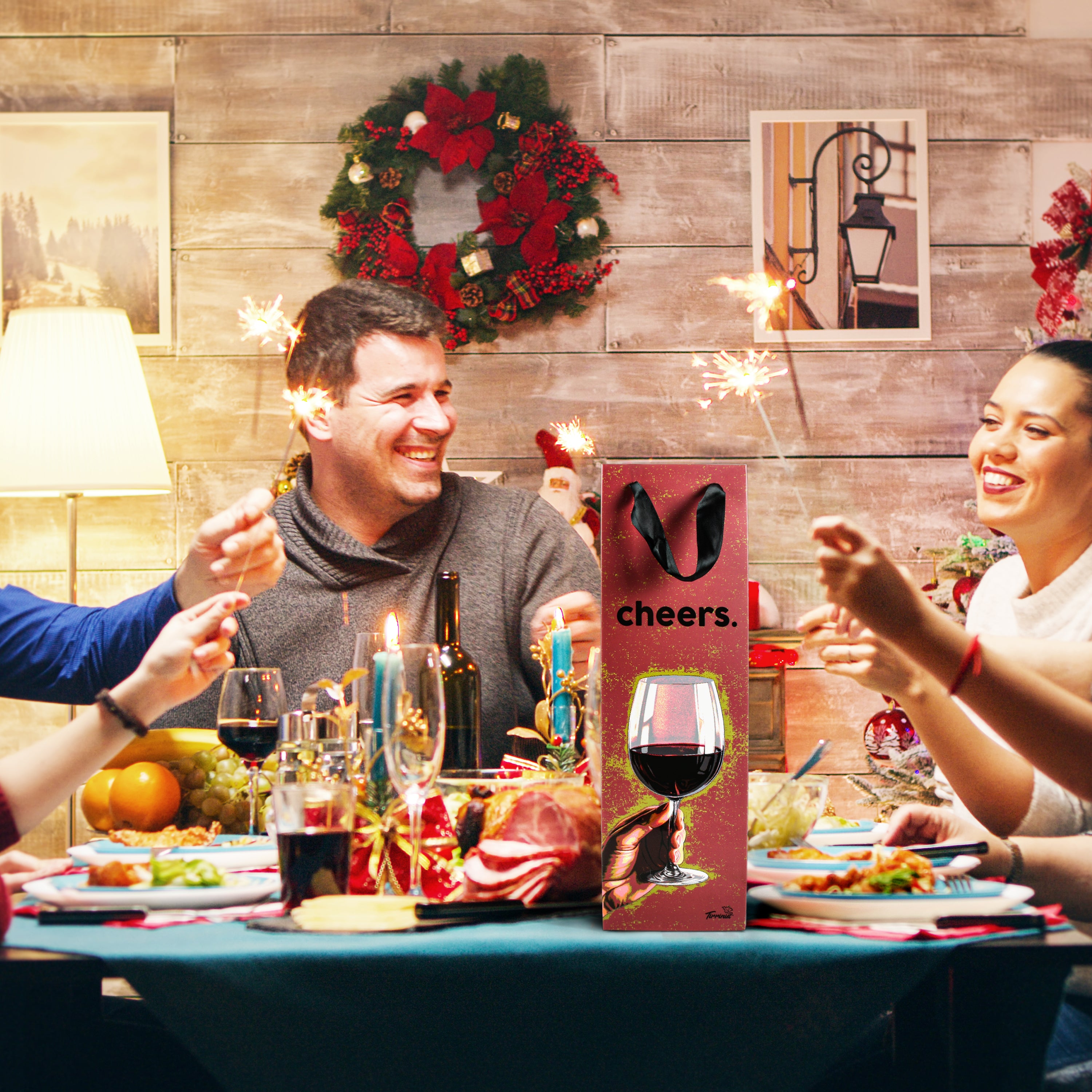 Tirrinia 12pcs Silk Handles Recyclable Paper Wine Gift Bags