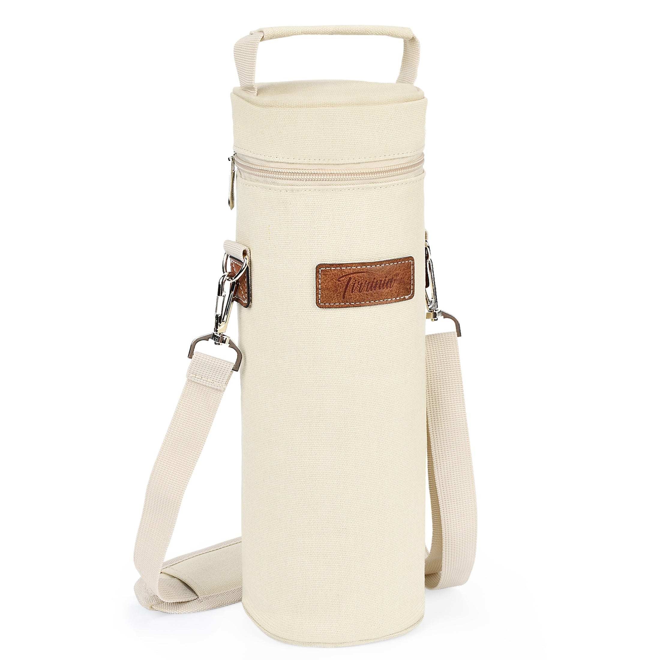 Beige Single Bottle Wine Carrier
