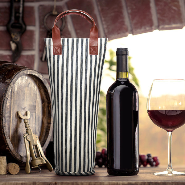 Stripe Single Bottle Wine Bag