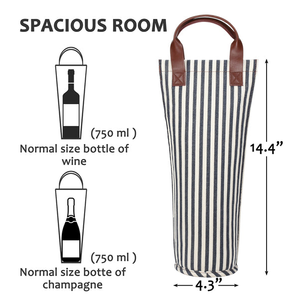 Stripe Single Bottle Wine Bag