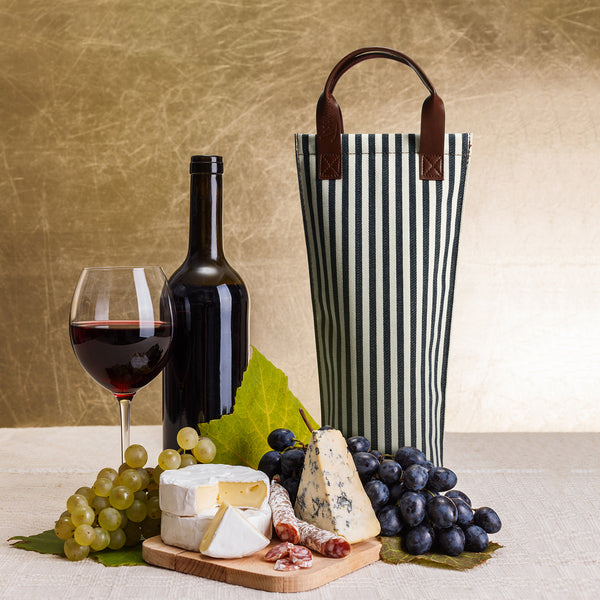 Stripe Single Bottle Wine Bag