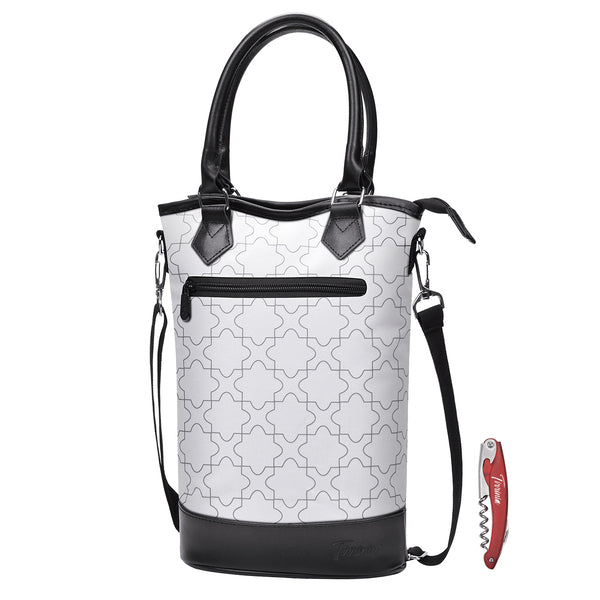 White 2 Bottle Wine Gift Tote