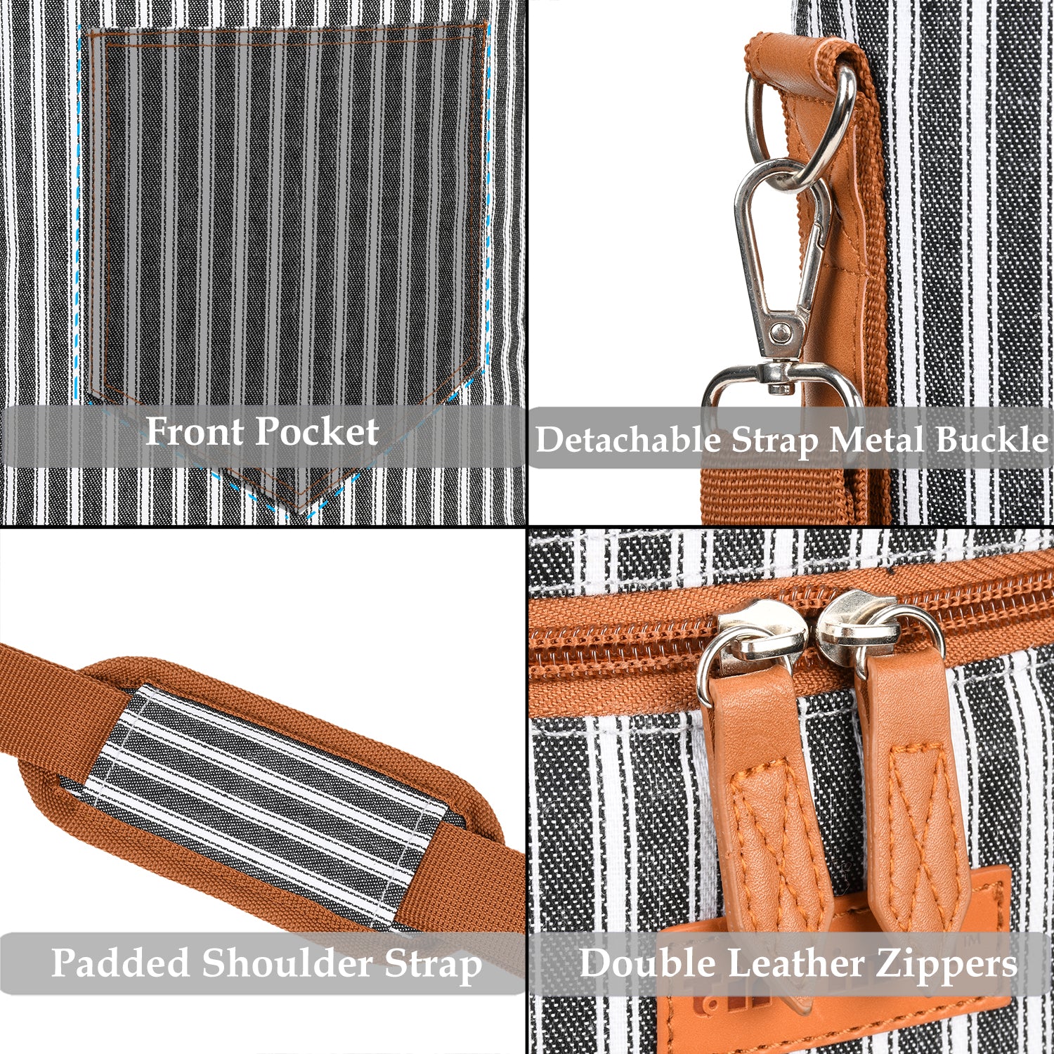 Black Stripe 2 Bottle Wine Gift Tote