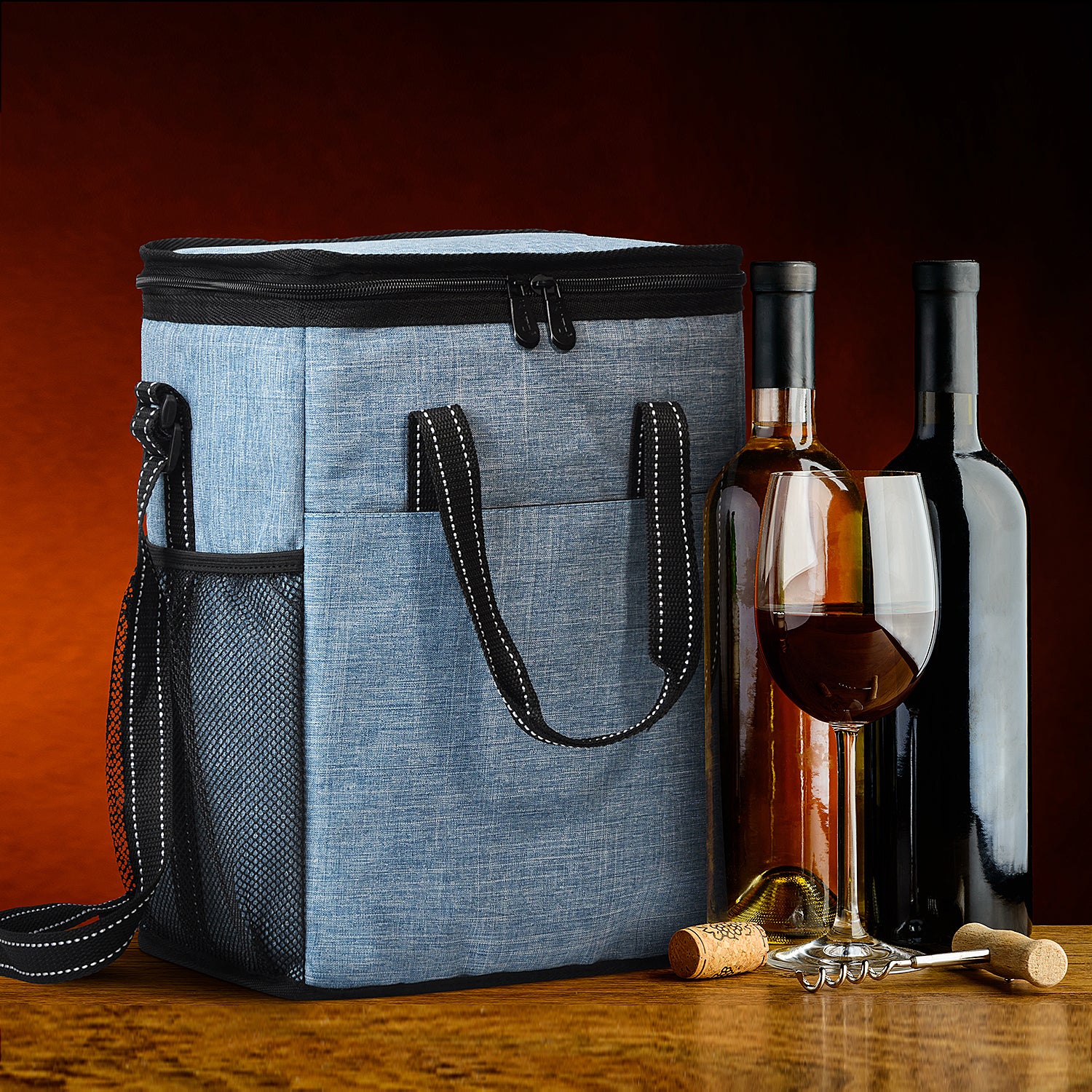 Blue 6 Bottle Wine Cooler Bag