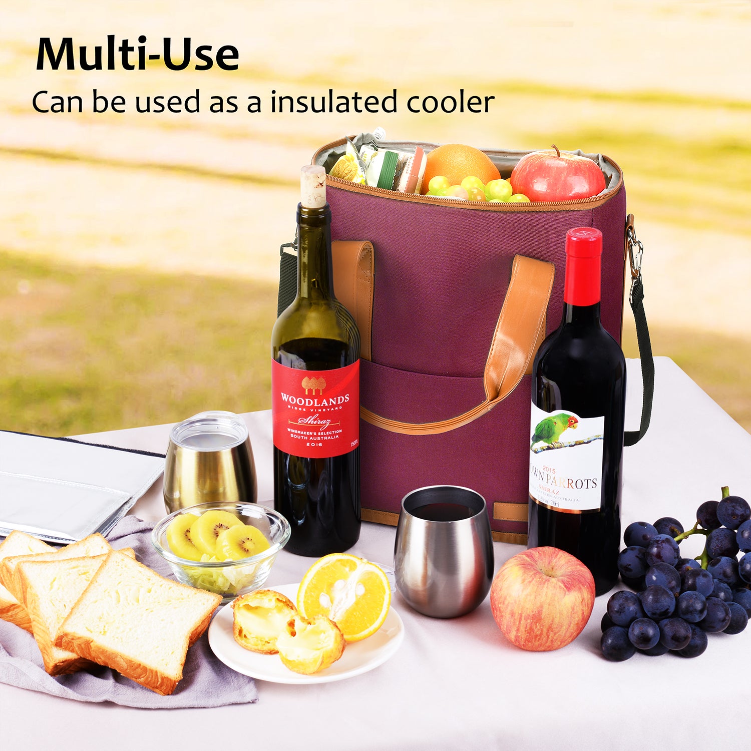 Red 6 Bottle Wine Bag
