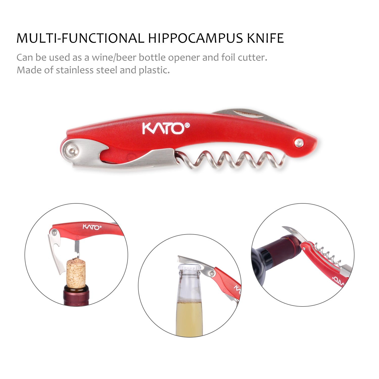 Wine Bottle Opener Set 5 Pcs with Paint Marker Red