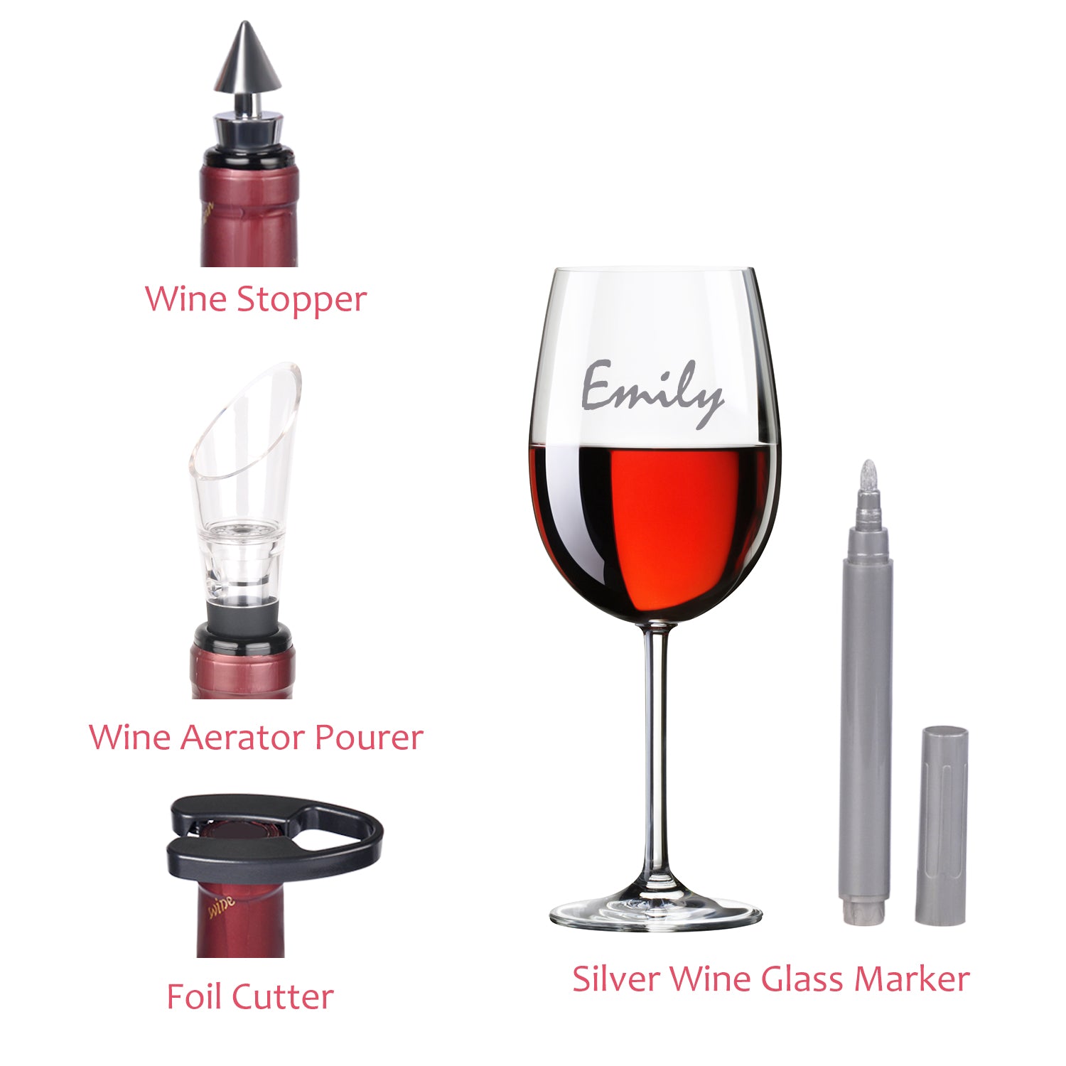 Grey Wine Bottle Opener Set 5 Pcs