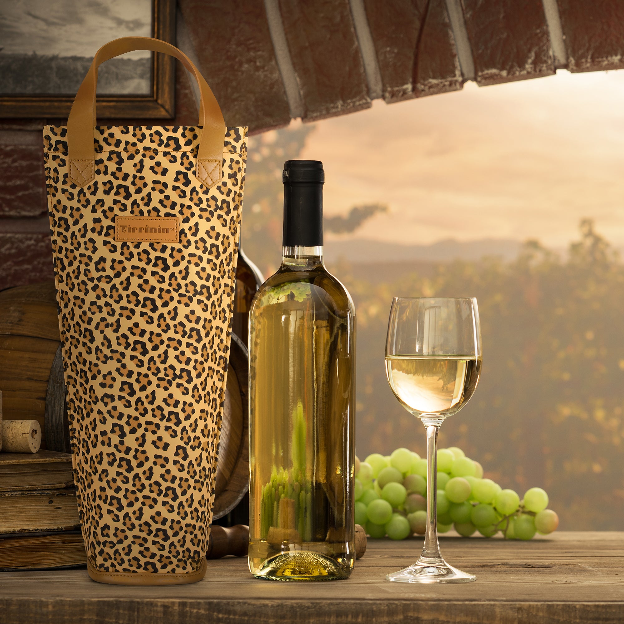Cheetah Bottle Wine Tote Bag