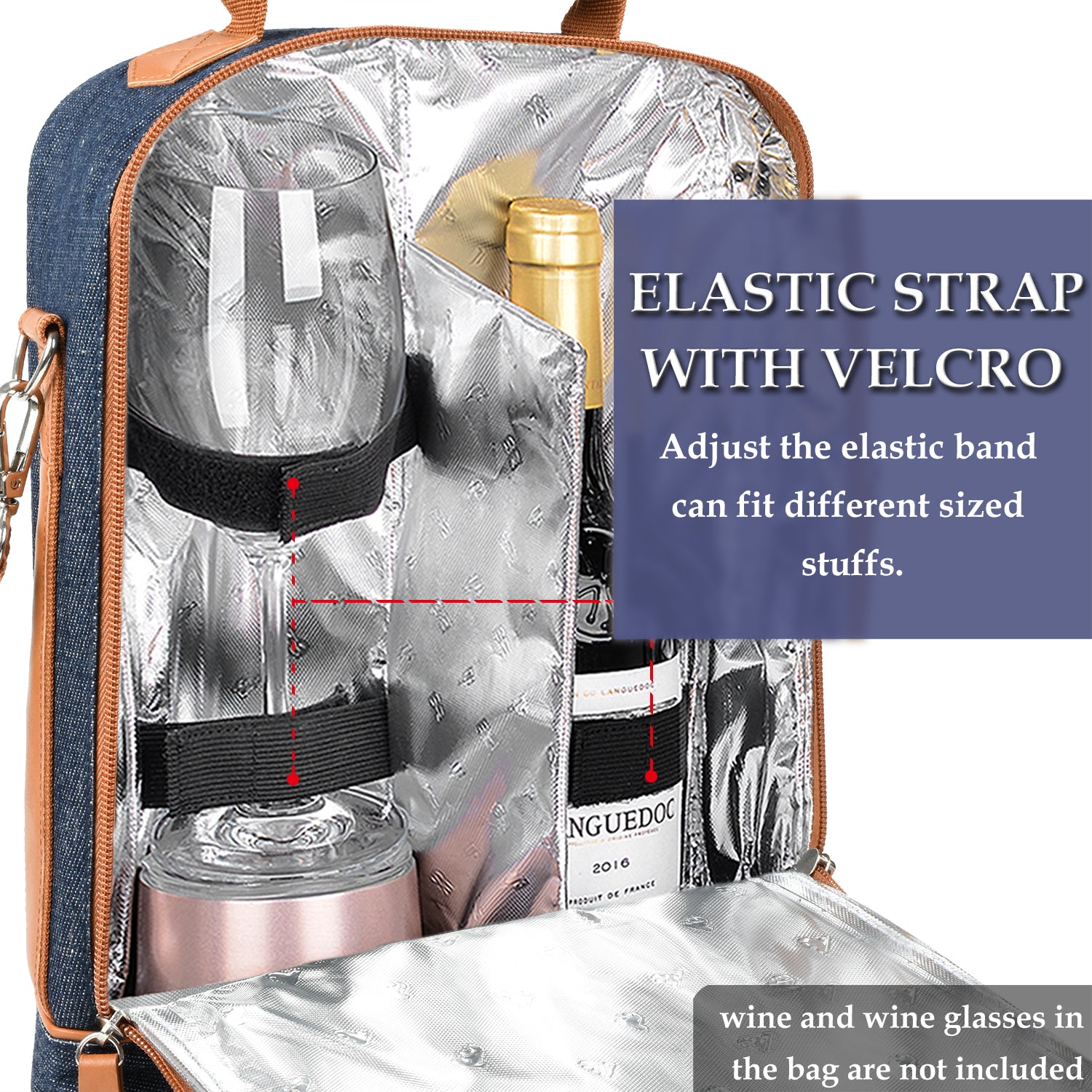 Dark Blue 2 Bottle Wine Cooler Carrier