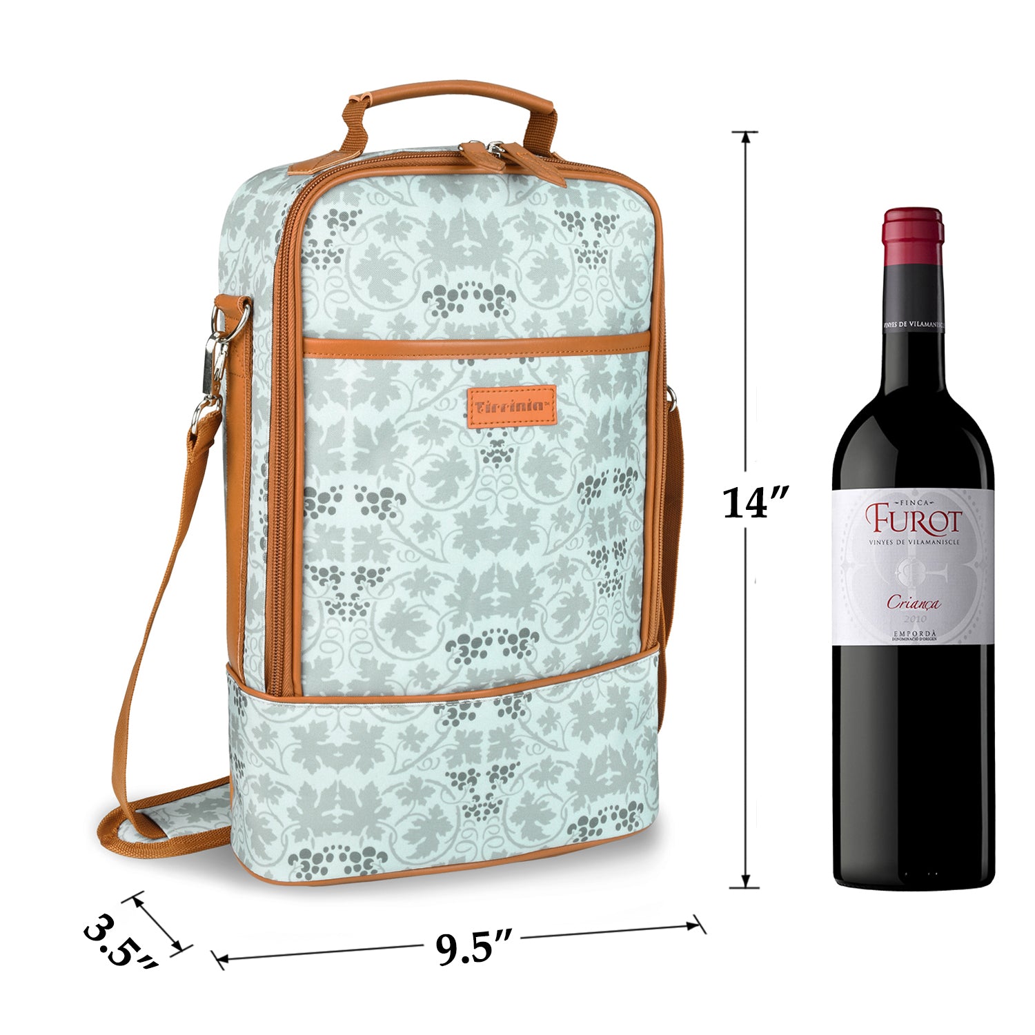 White Flower 2 Bottle Wine Cooler Carrier