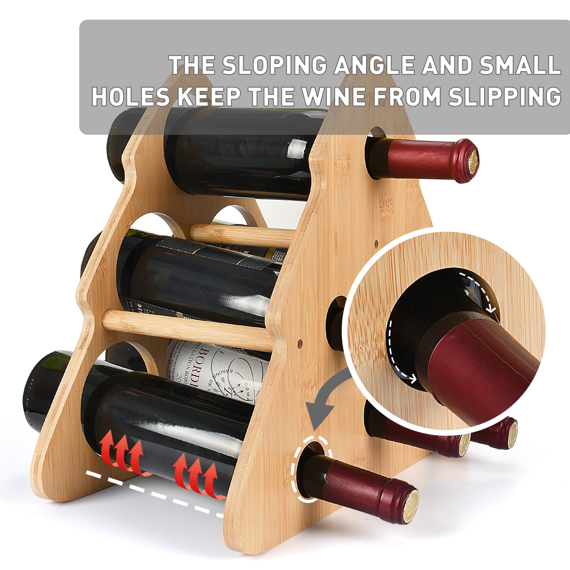 Tirrinia Bamboo Christmas Tree Wine Rack