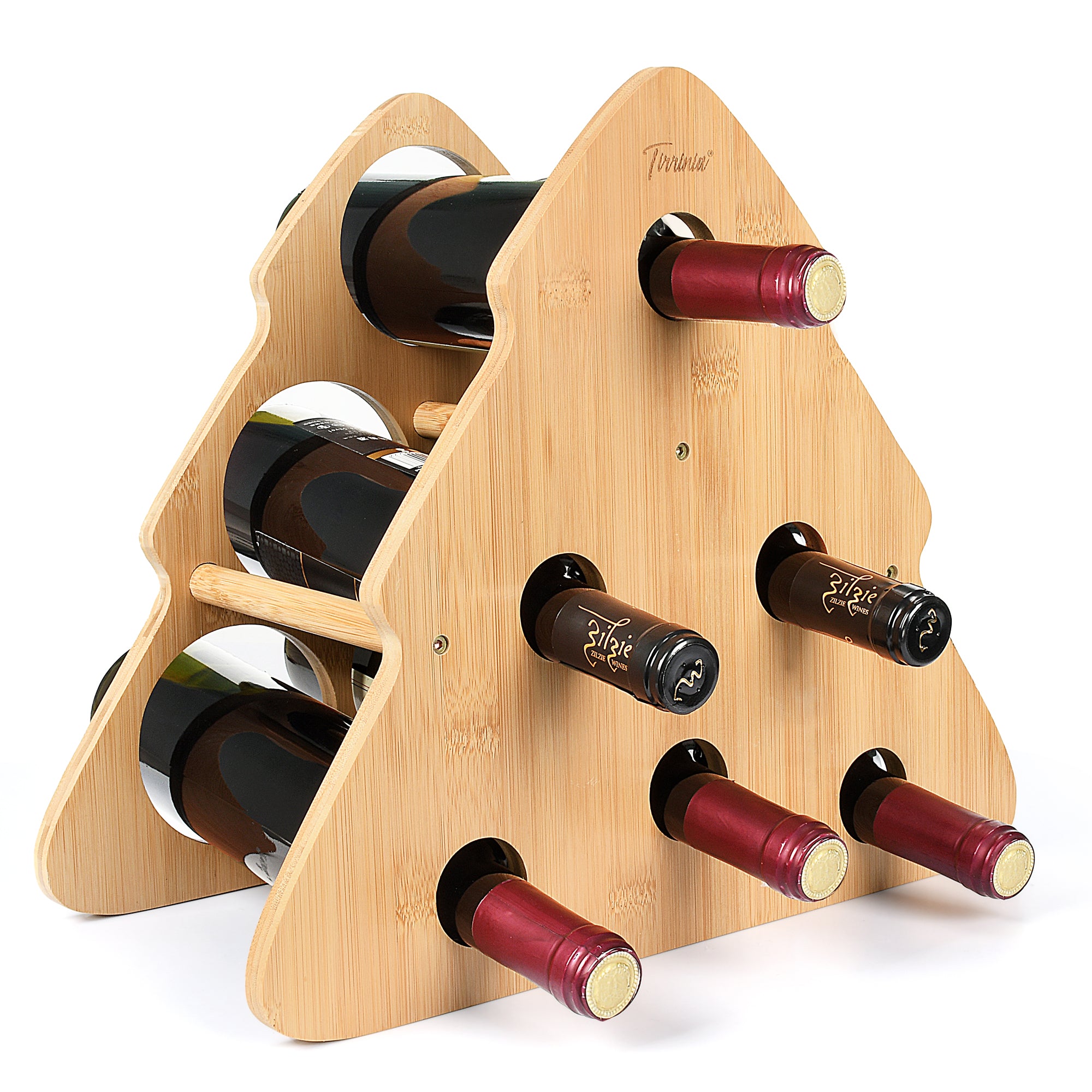 Tirrinia Bamboo Christmas Tree Wine Rack