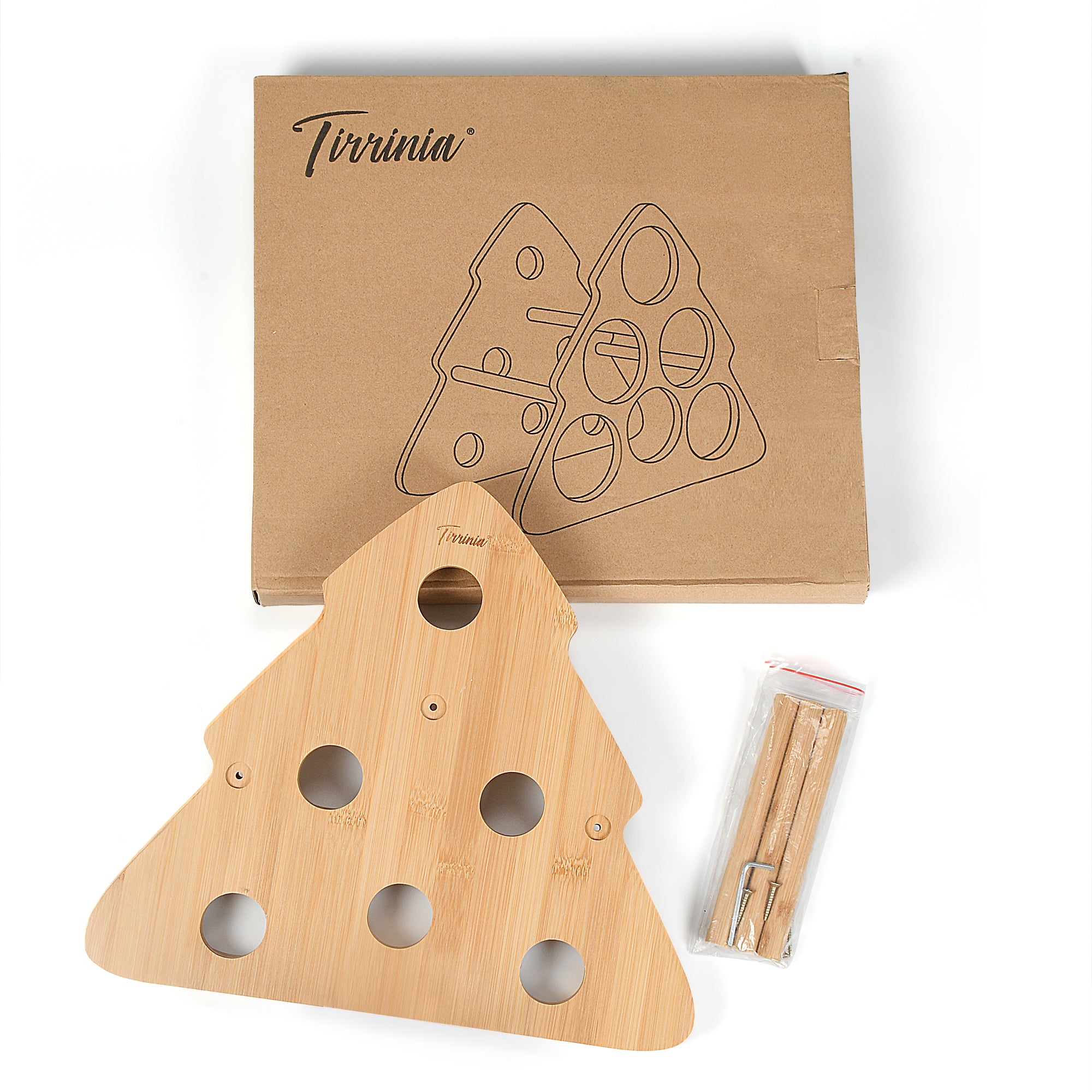 Tirrinia Bamboo Christmas Tree Wine Rack