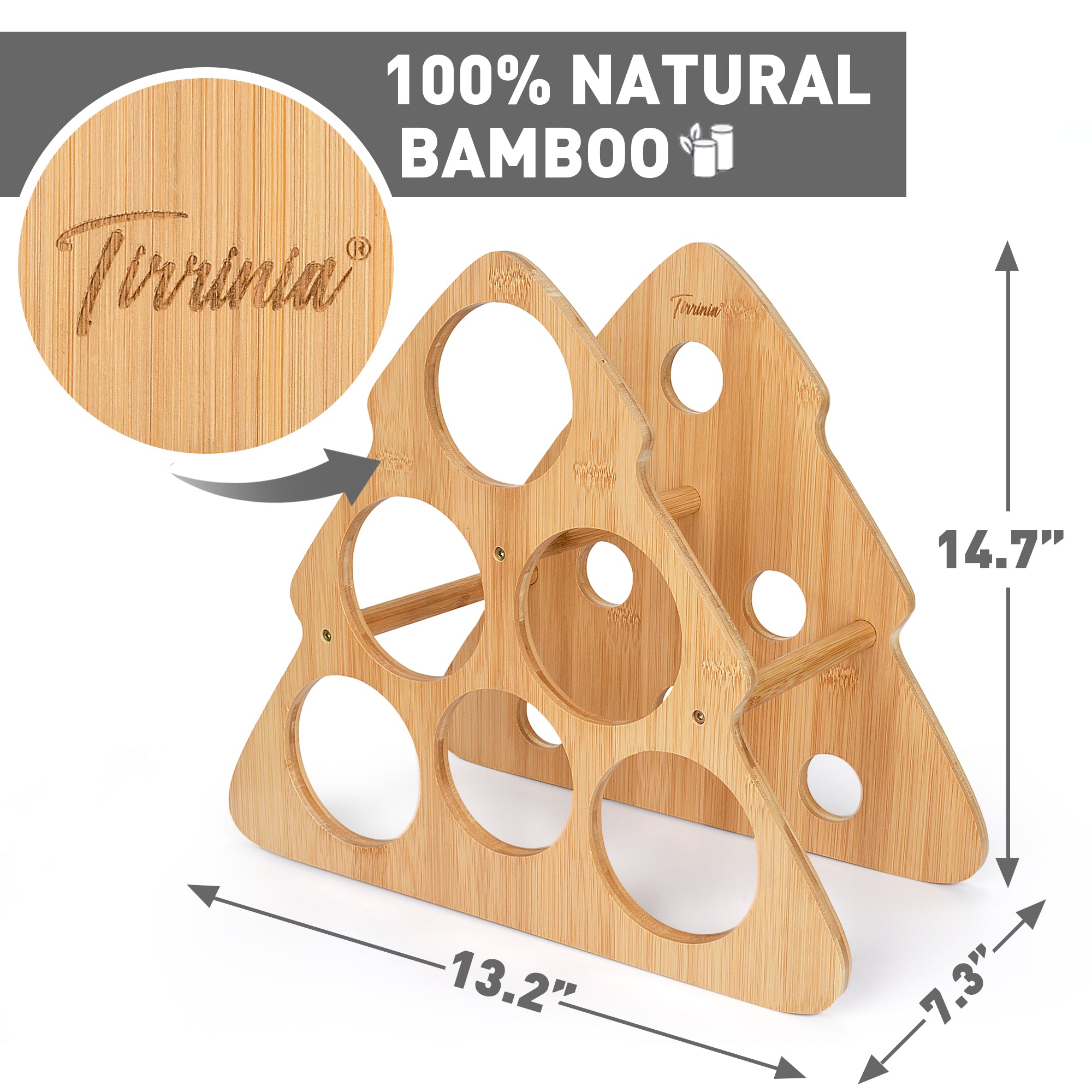 Tirrinia Bamboo Christmas Tree Wine Rack