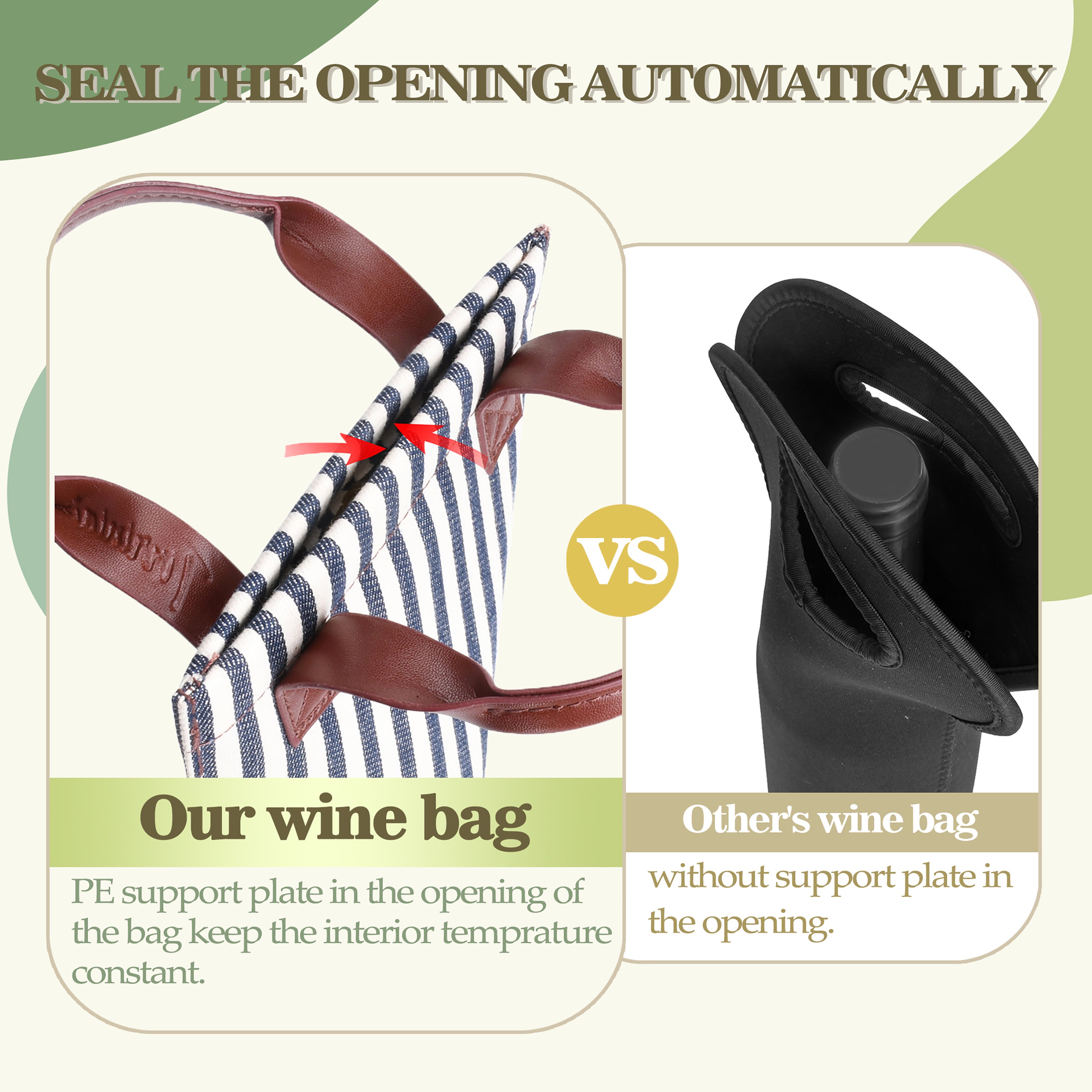 Stripe Single Bottle Wine Bag