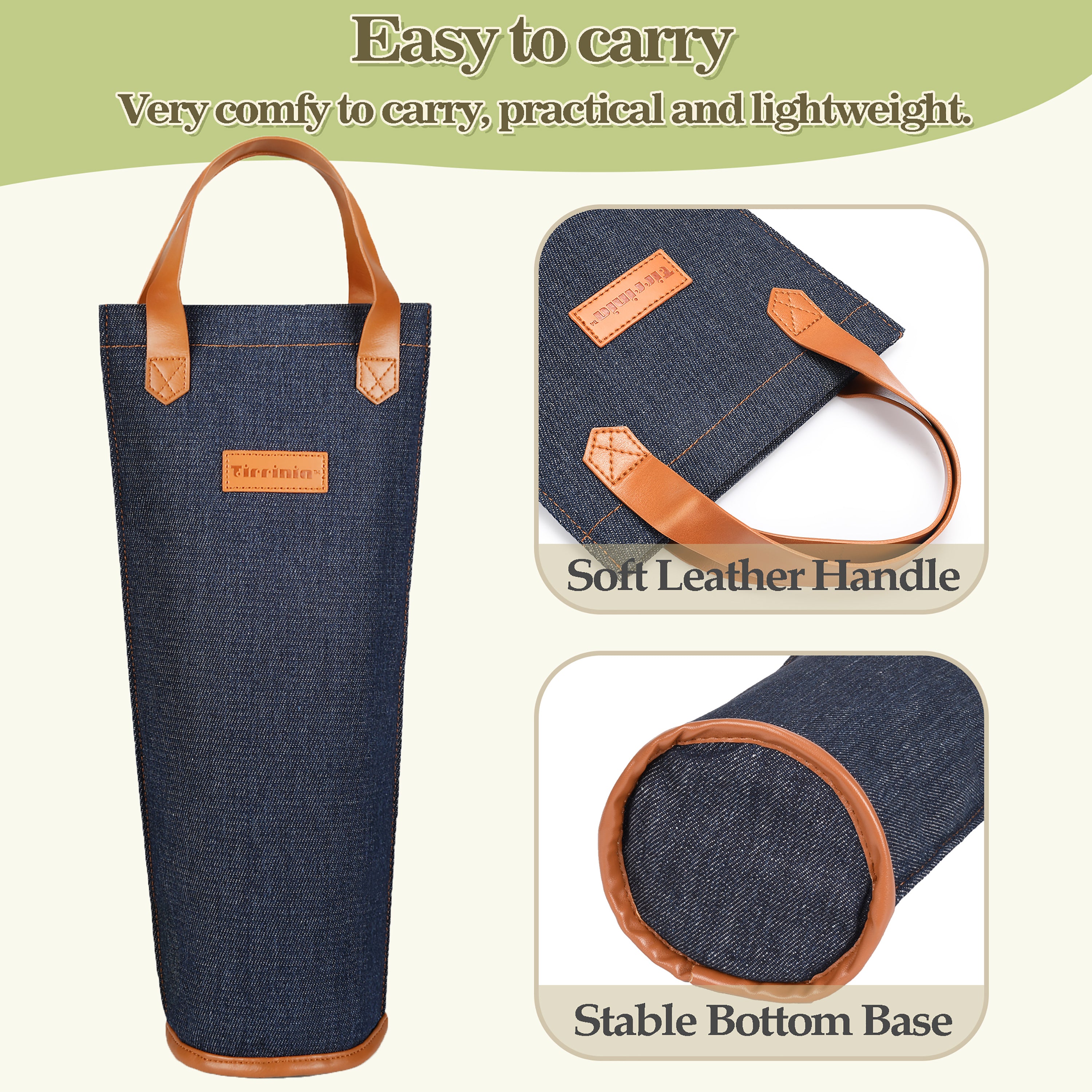 Dark Blue Bottle Wine Tote Bag