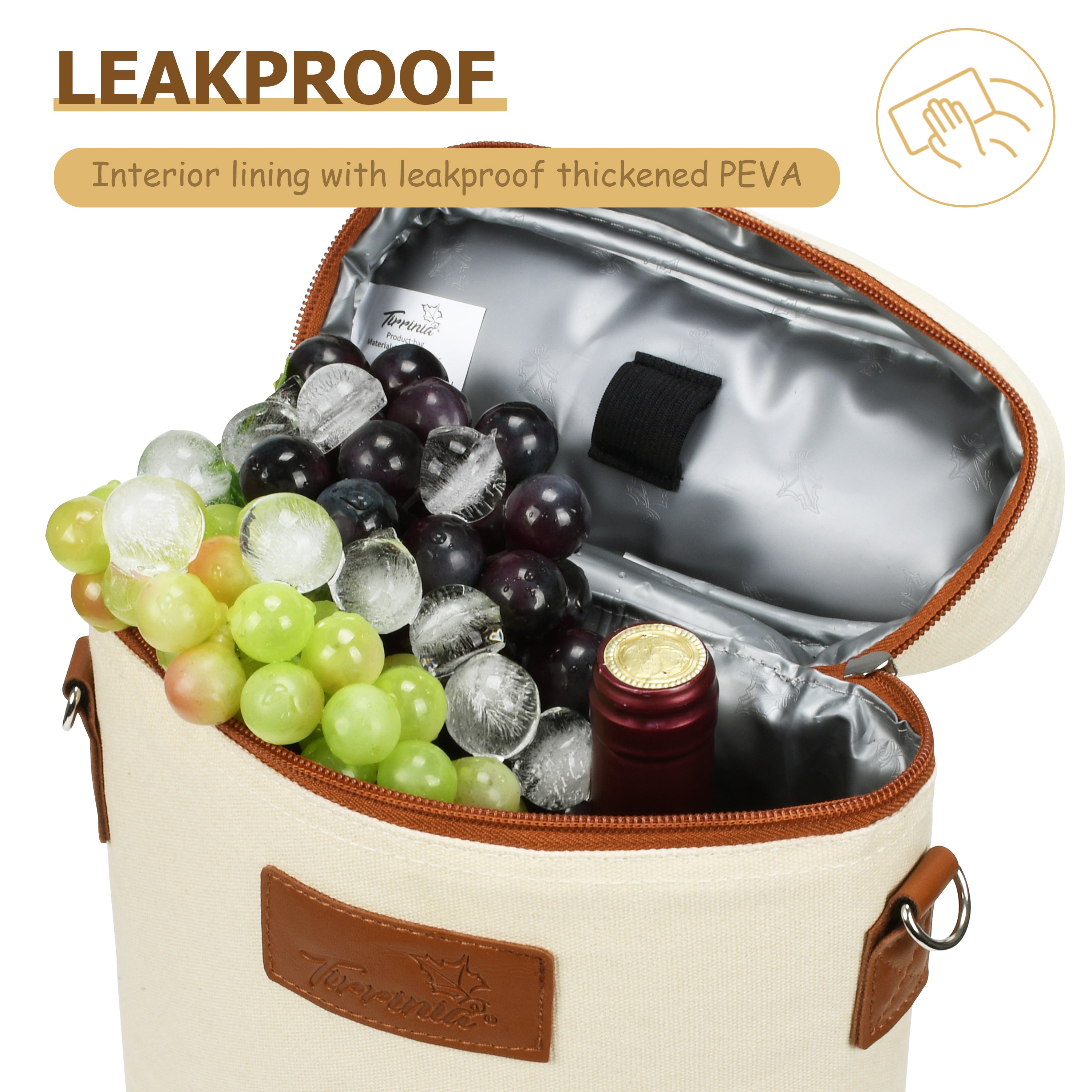 Beige 2 Bottle Wine Carrier
