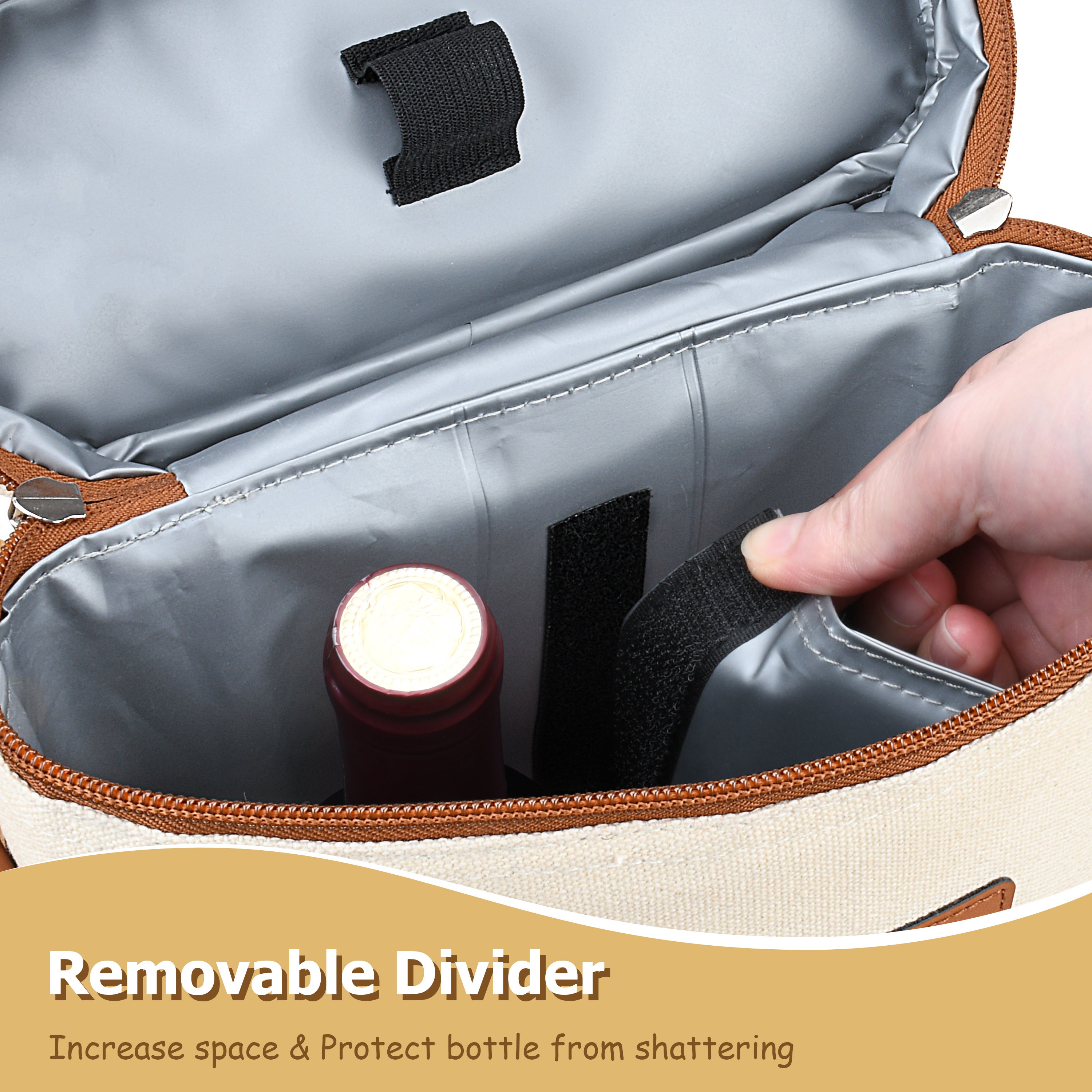 Beige 2 Bottle Wine Carrier